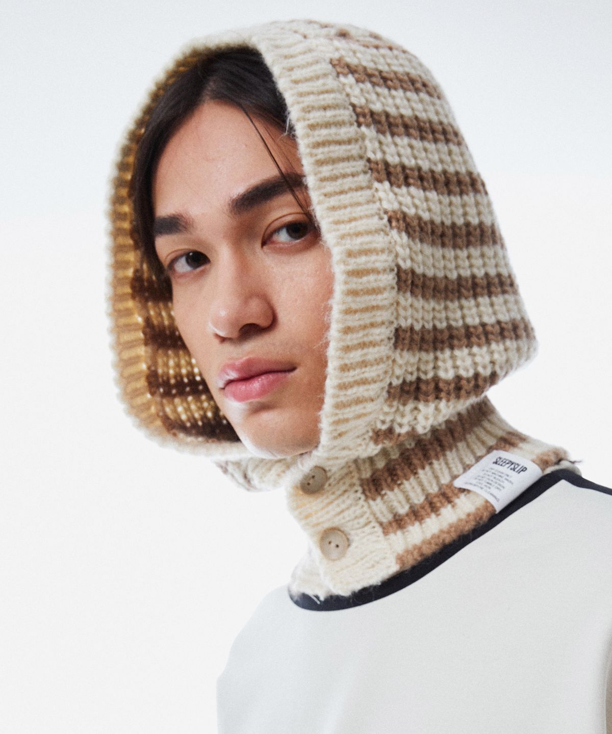 슬리피슬립(SLEEPYSLIP) BEE KNIT BEIGE BARACLAVA