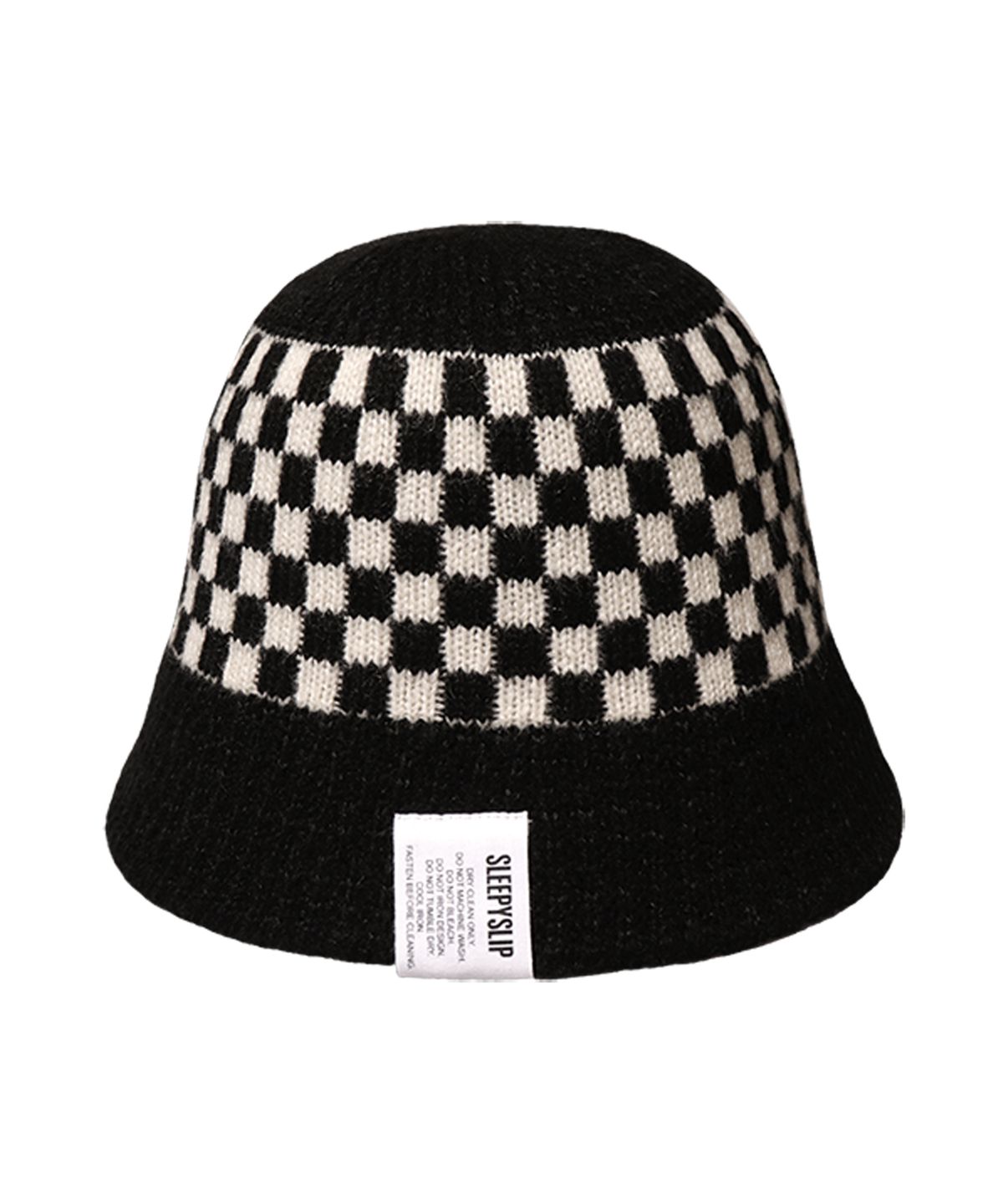슬리피슬립(SLEEPYSLIP) CHESSBOARD BLACK BUCKET HAT
