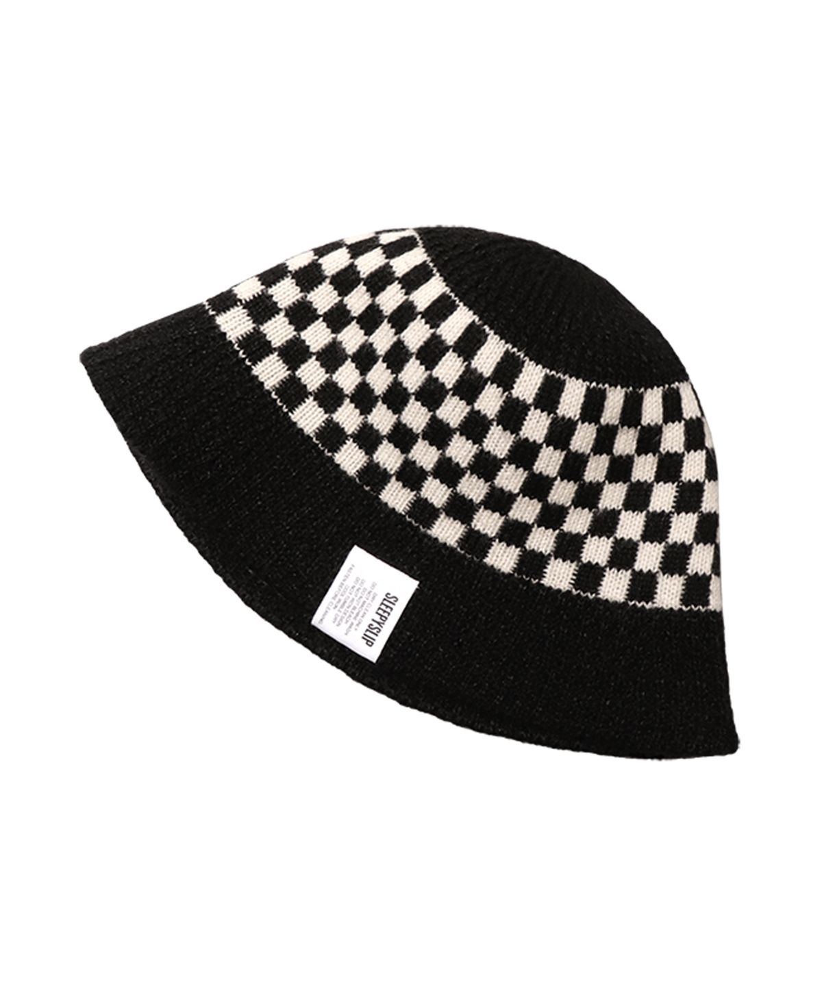 슬리피슬립(SLEEPYSLIP) CHESSBOARD BLACK BUCKET HAT