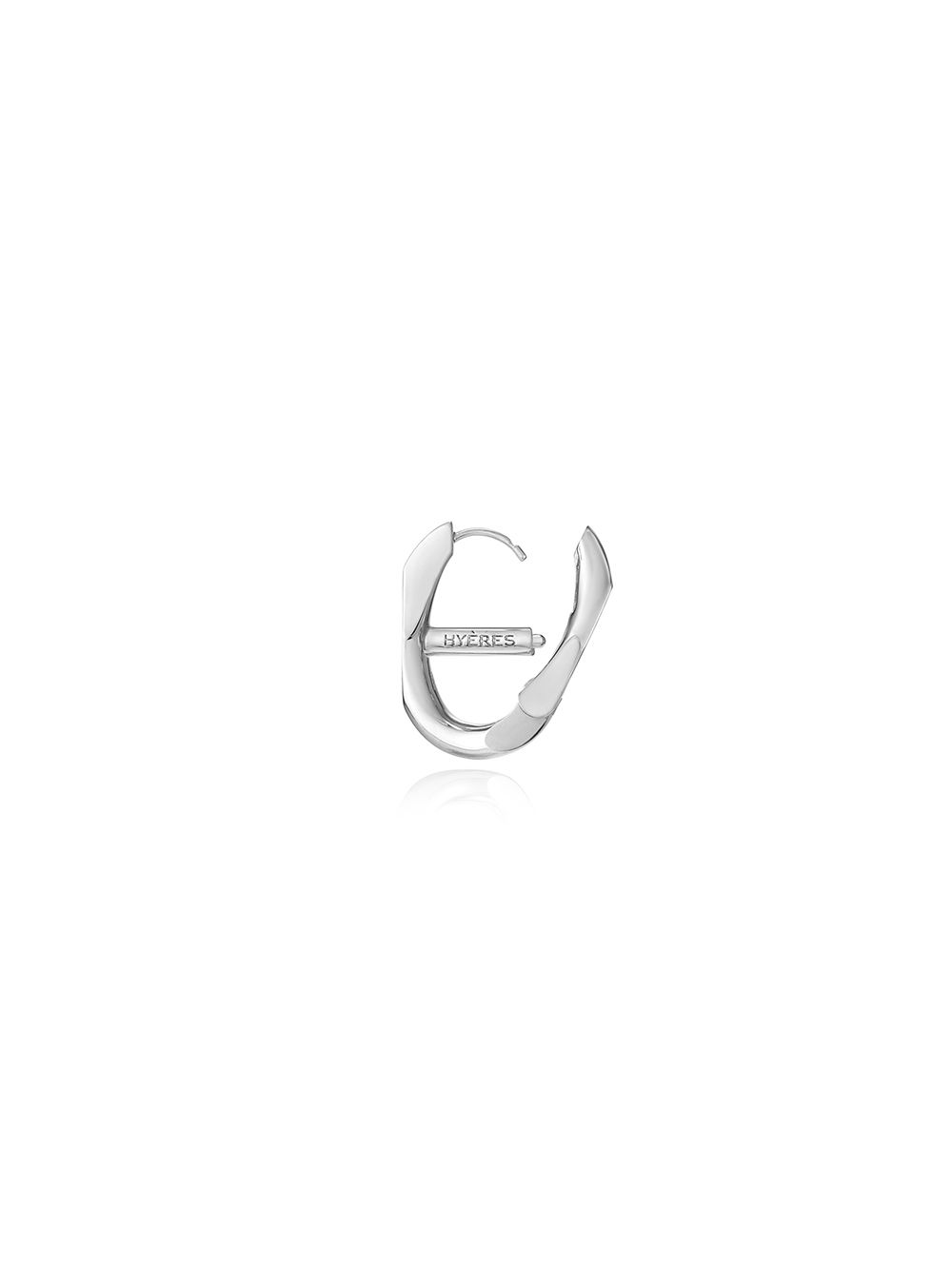 MUSINSA | HYERES-LOR S Erite Silver Curve Emblem Earrings