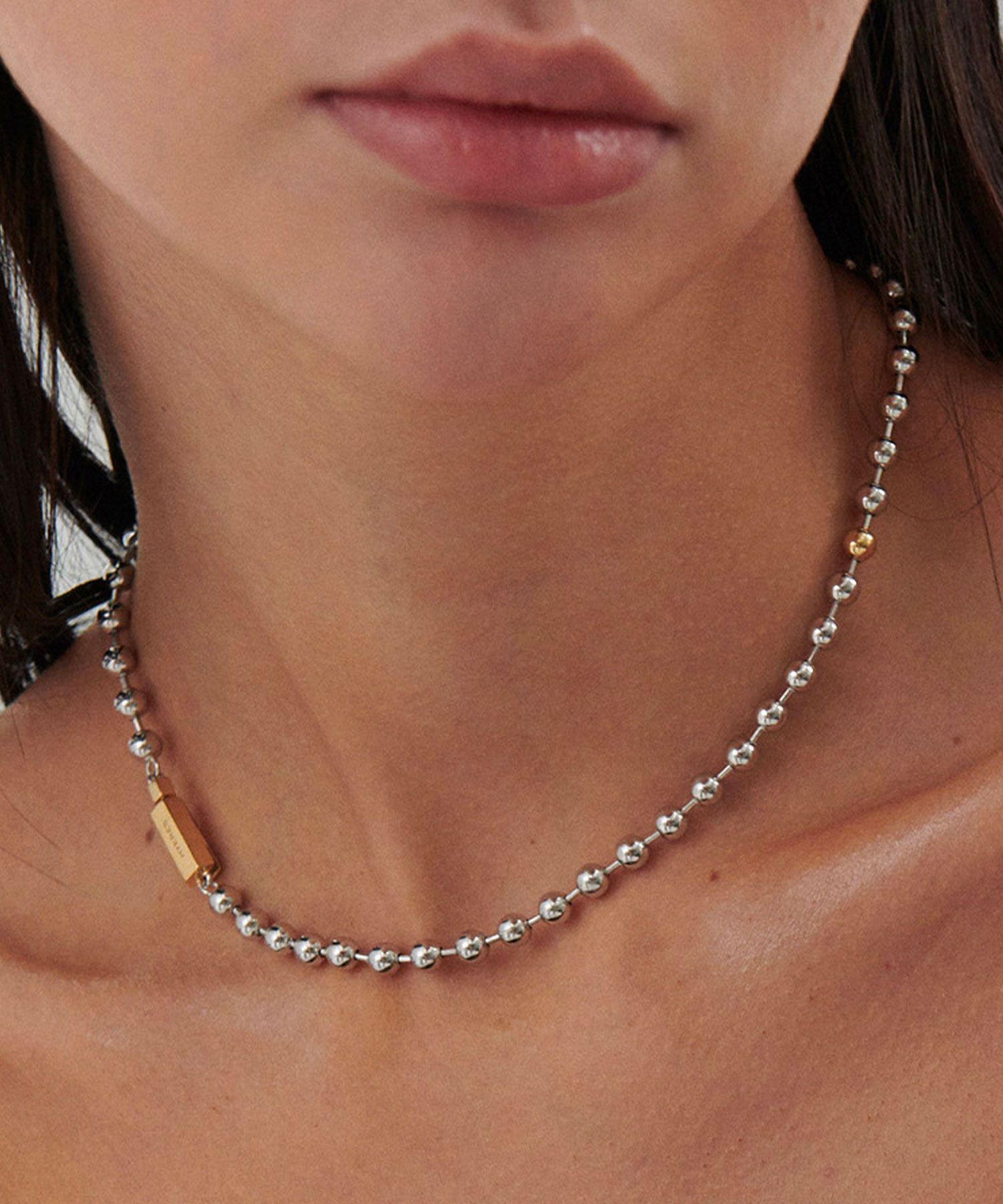 ◇HYERES LOR◇ Triple Silver (C) Necklace HL3N36635C9600 MUSINSA | HYERES-LOR 38cm H edition silver (C) choker necklace