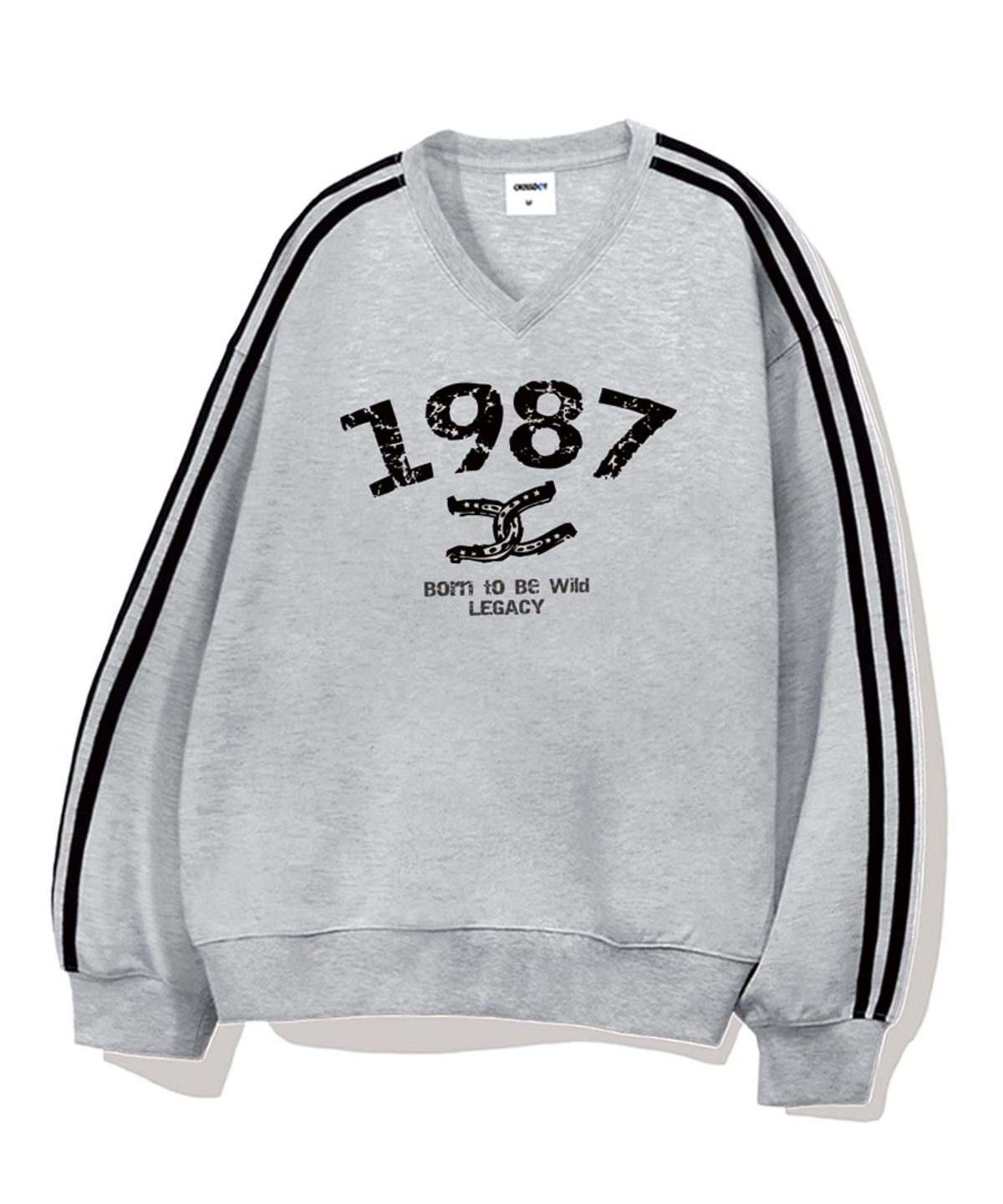 크로스닷(CROSSDOT) 1987와일드 오버핏 트랙 브이넥 맨투맨 5 Color [CRDV_4003]