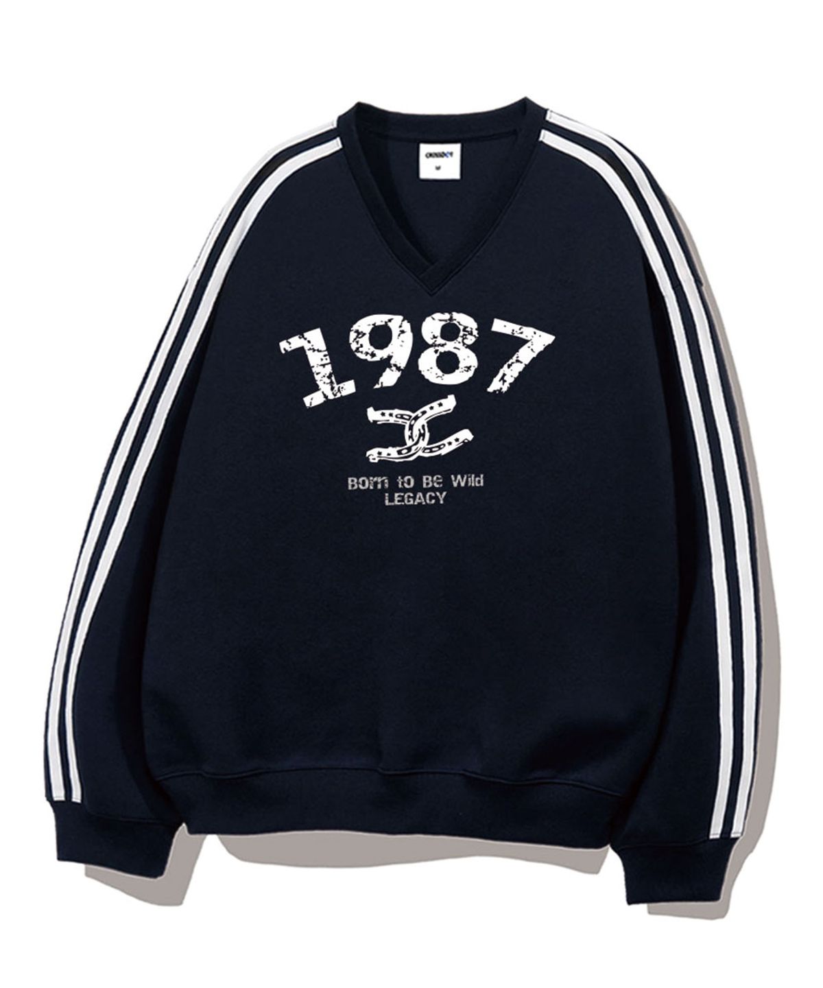 크로스닷(CROSSDOT) 1987와일드 오버핏 트랙 브이넥 맨투맨 5 Color [CRDV_4003]