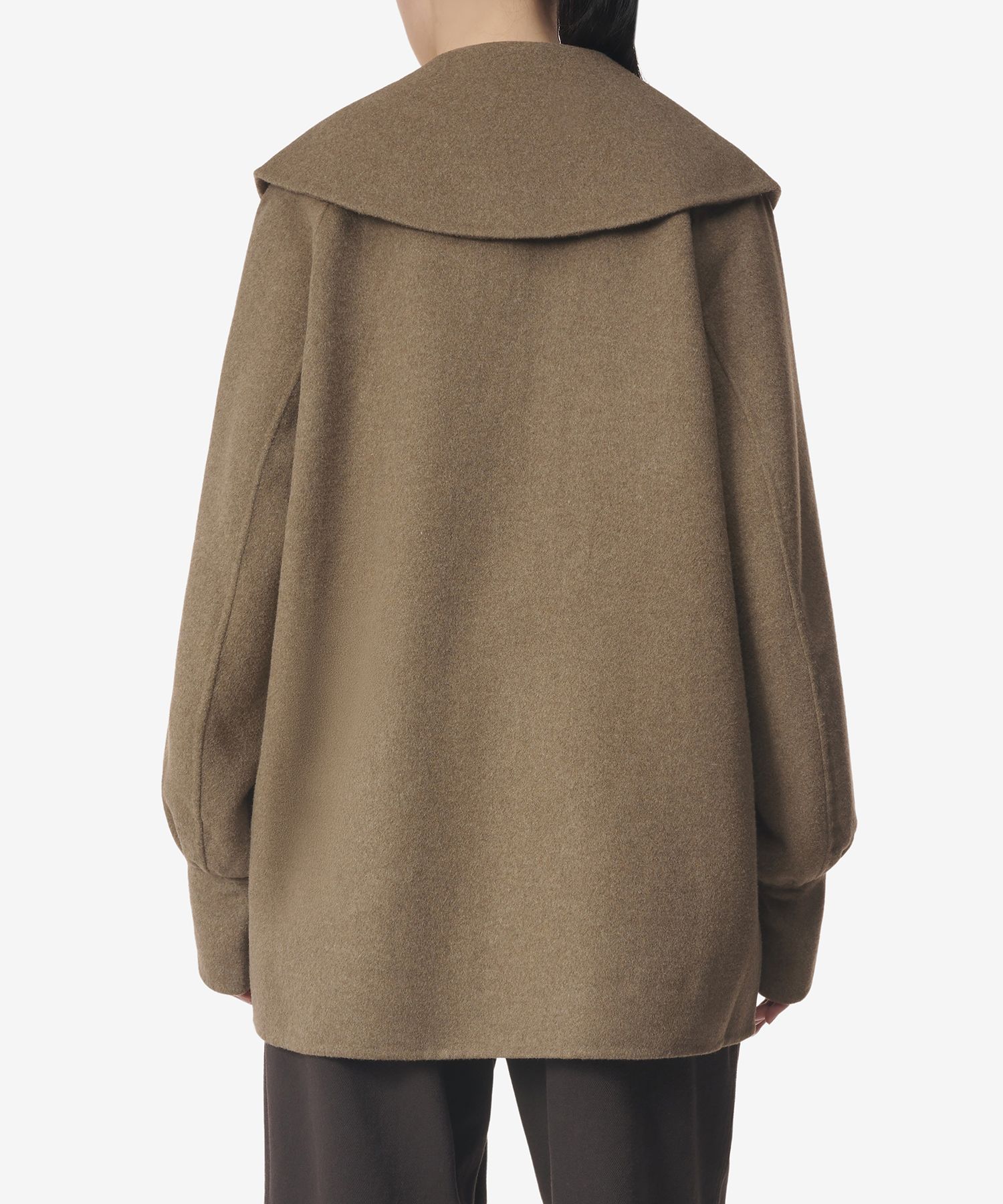 ★Ganni★ Wide collar coat brown F8327554 F8327554FW23 MUSINSA | GANNI Wide Collar Coat - Brown / F8327554