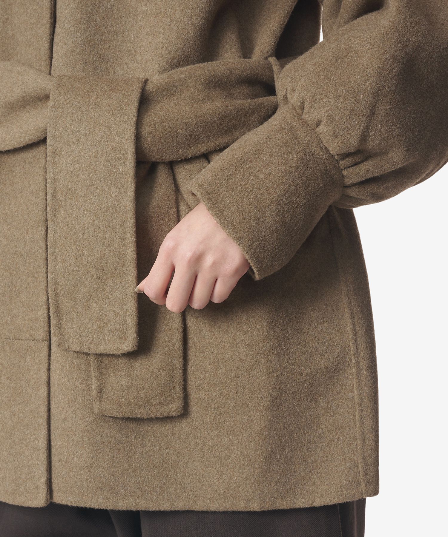 ★Ganni★ Wide collar coat brown F8327554 F8327554FW23 MUSINSA | GANNI Wide Collar Coat - Brown / F8327554