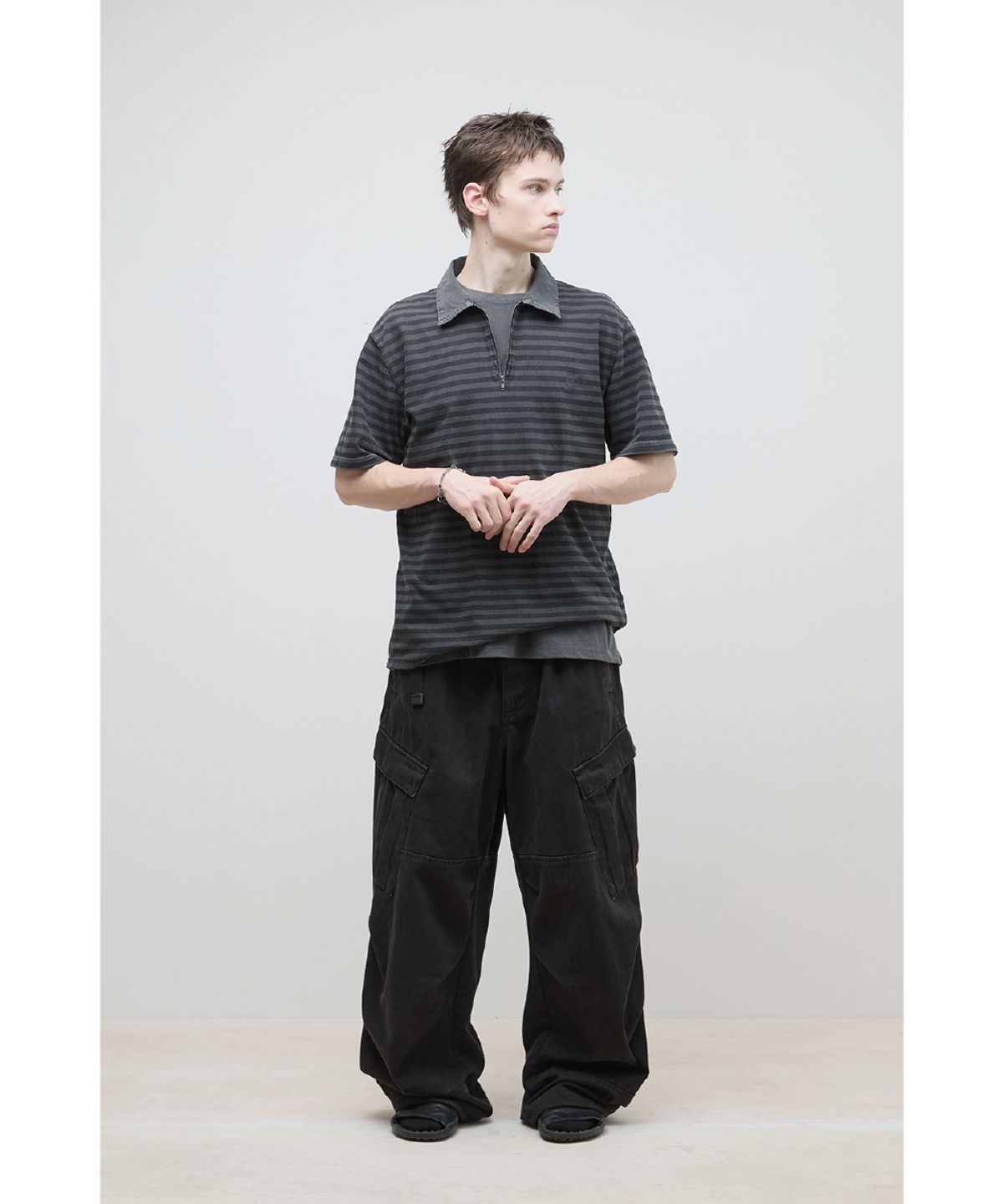 해칭룸(HATCHINGROOM) Mil Pants Washed Black