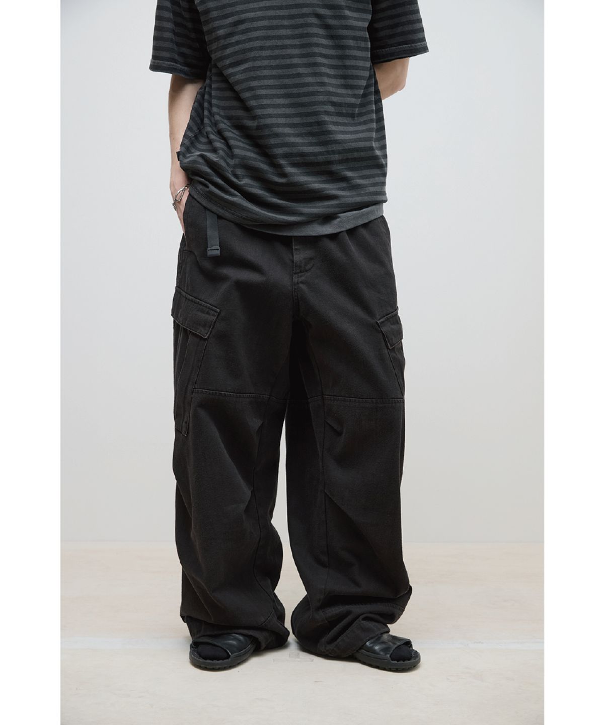 해칭룸(HATCHINGROOM) Mil Pants Washed Black