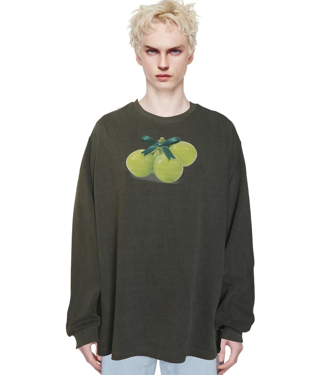 2113 스튜디오(2113 STUDIO) Ep.6 Long sleeve T-shirts Dark grey top No.11 (Shine muscat)