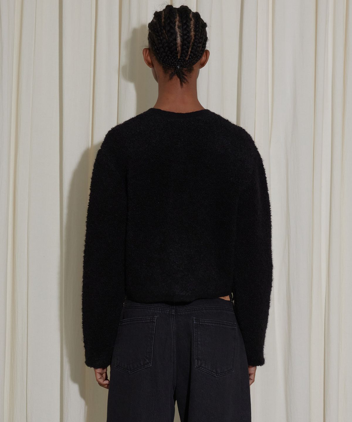 엔오르 스튜디오(ENOR STUDIO) MOHAIR HOOK CARDIGAN - BLACK
