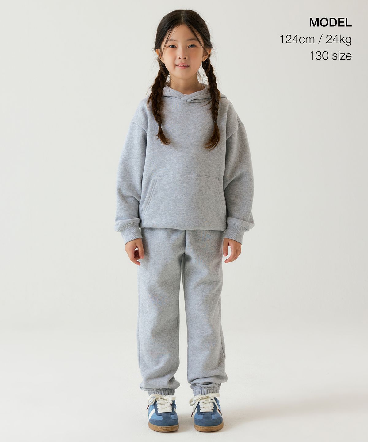 무신사 스탠다드 키즈(MUSINSA STANDARD KIDS) 기모 스웨트 팬츠 [미디엄 그레이]