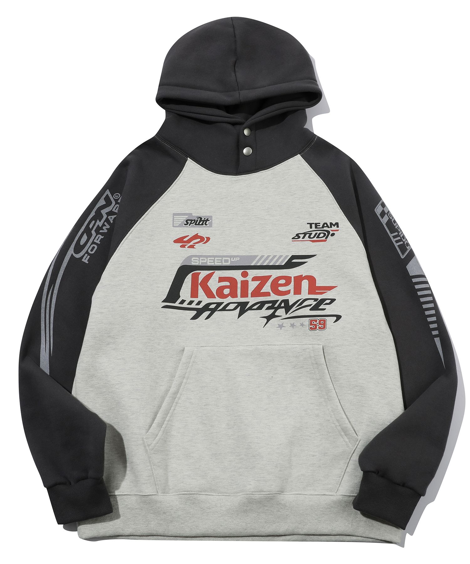 [CPGN STUDIO ]★Kaizen Raglan Snap Hood MUSINSA | CPGN STUDIO Kaizen Raglan Snap Hood Charcoal