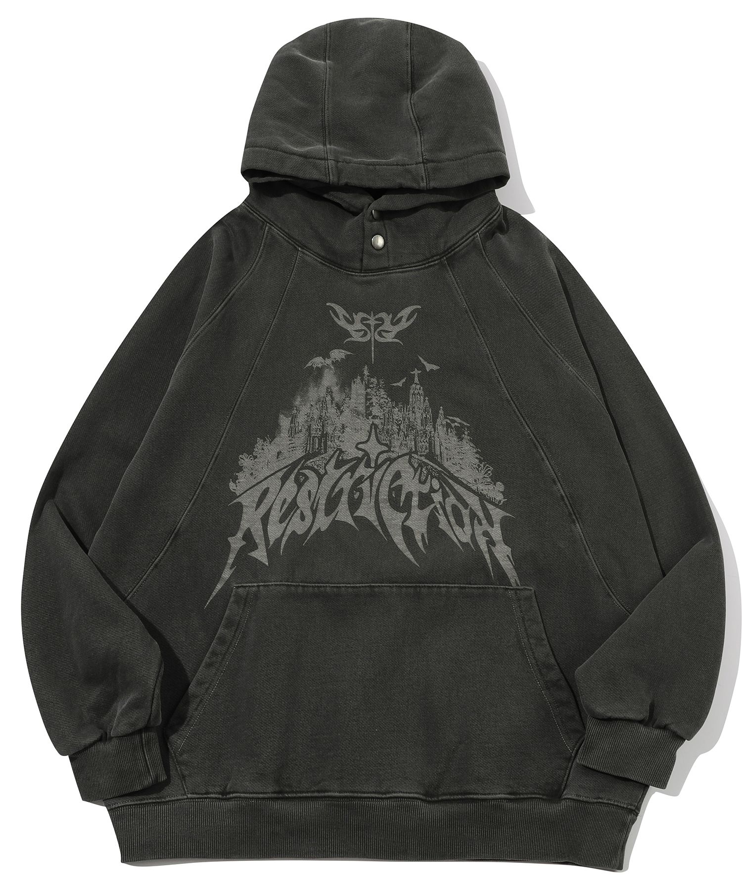 MUSINSA | CPGN STUDIO Restriction Pigment Snap Hoodie Smoke