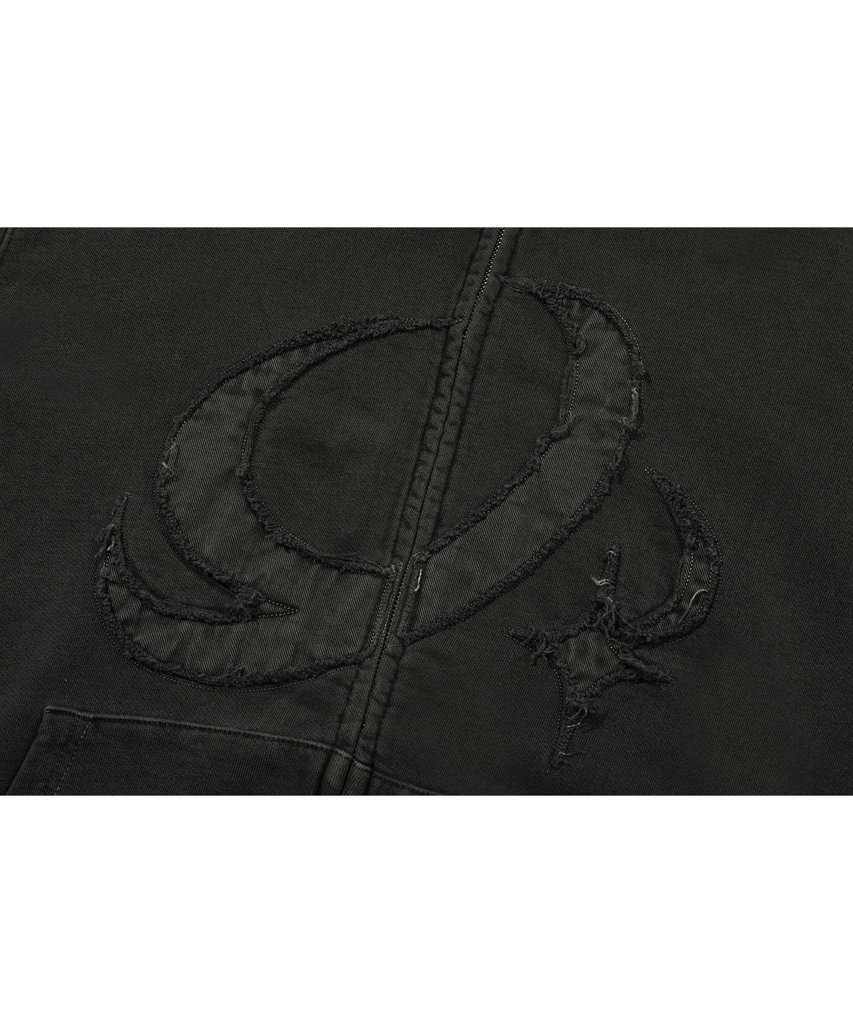 꼼파뇨(CPGN STUDIO) [2-WAY] CP STAR 피그먼트 후드 집업 스모크블랙