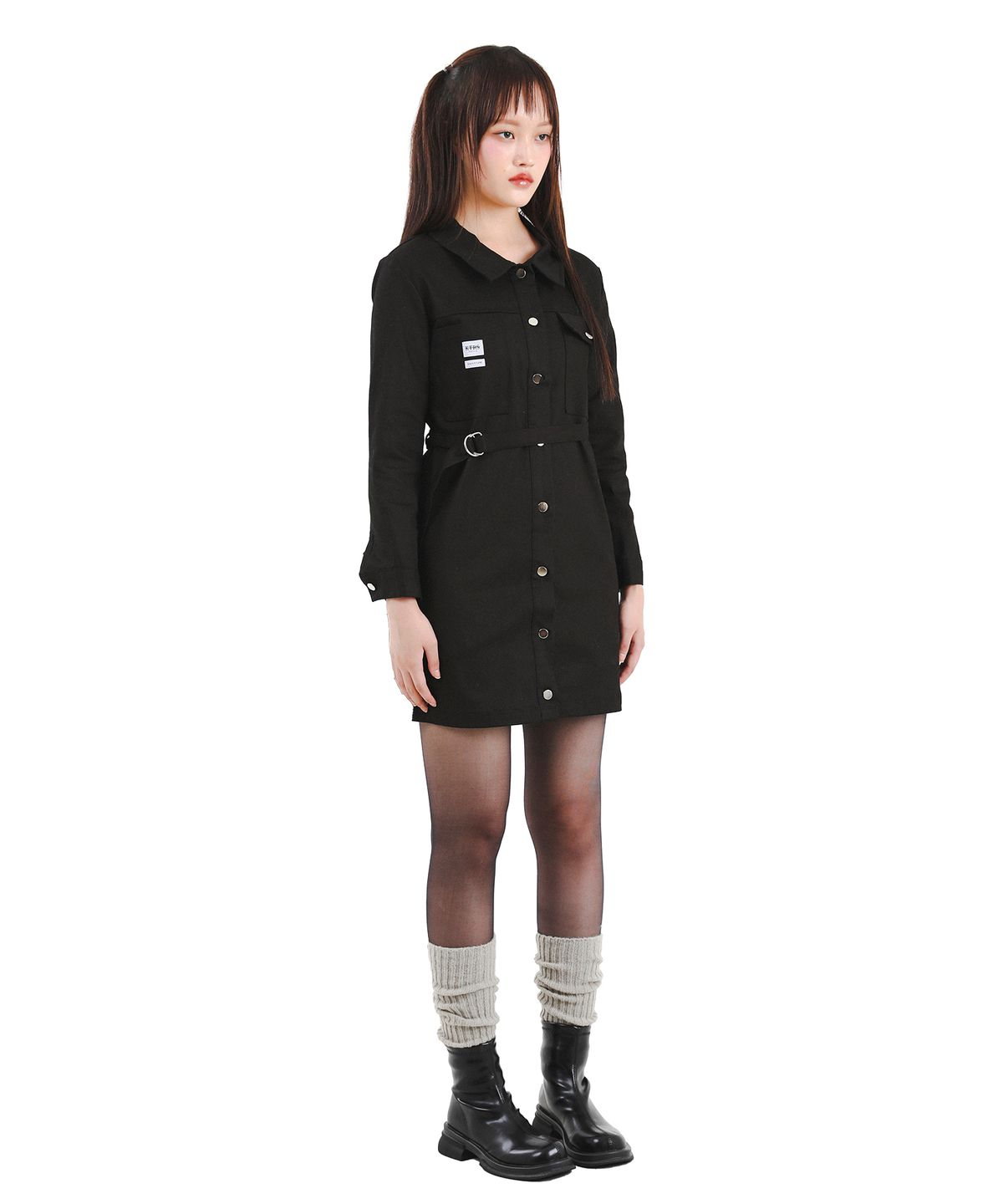 카타르시스(KATHARSIS) 데일리 카치온 데님 미니 원피스 브라운블랙 S M