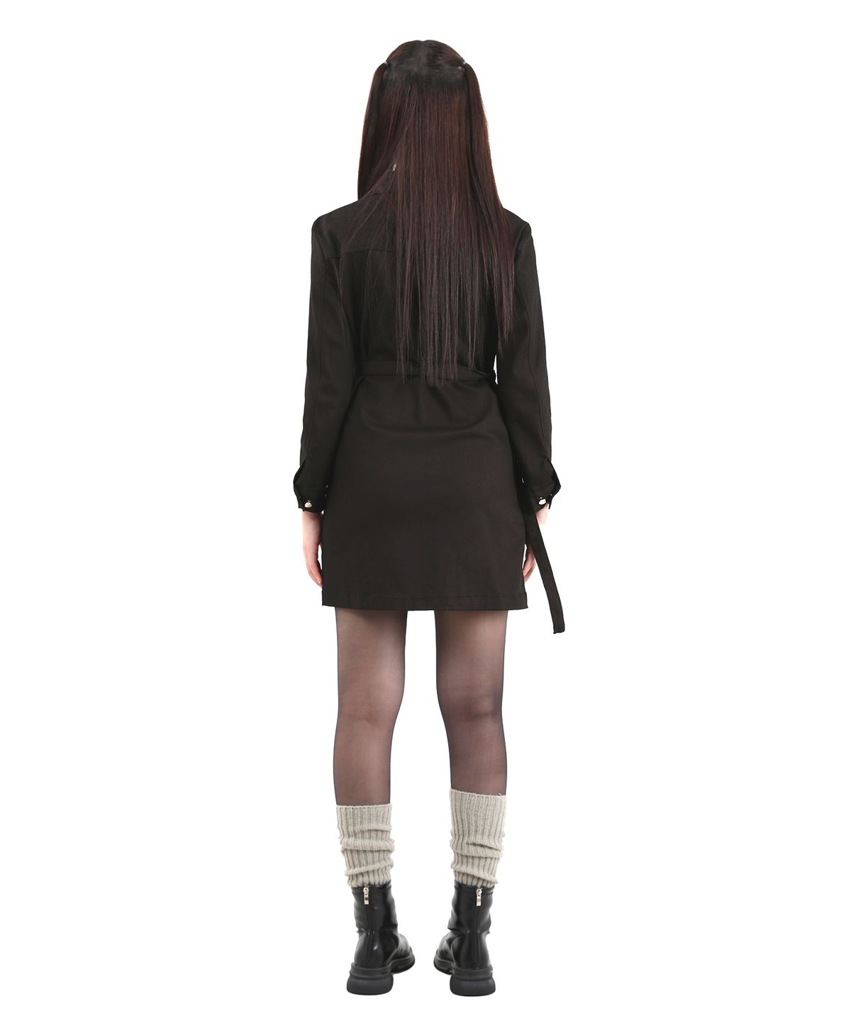 카타르시스(KATHARSIS) 데일리 카치온 데님 미니 원피스 브라운블랙 S M