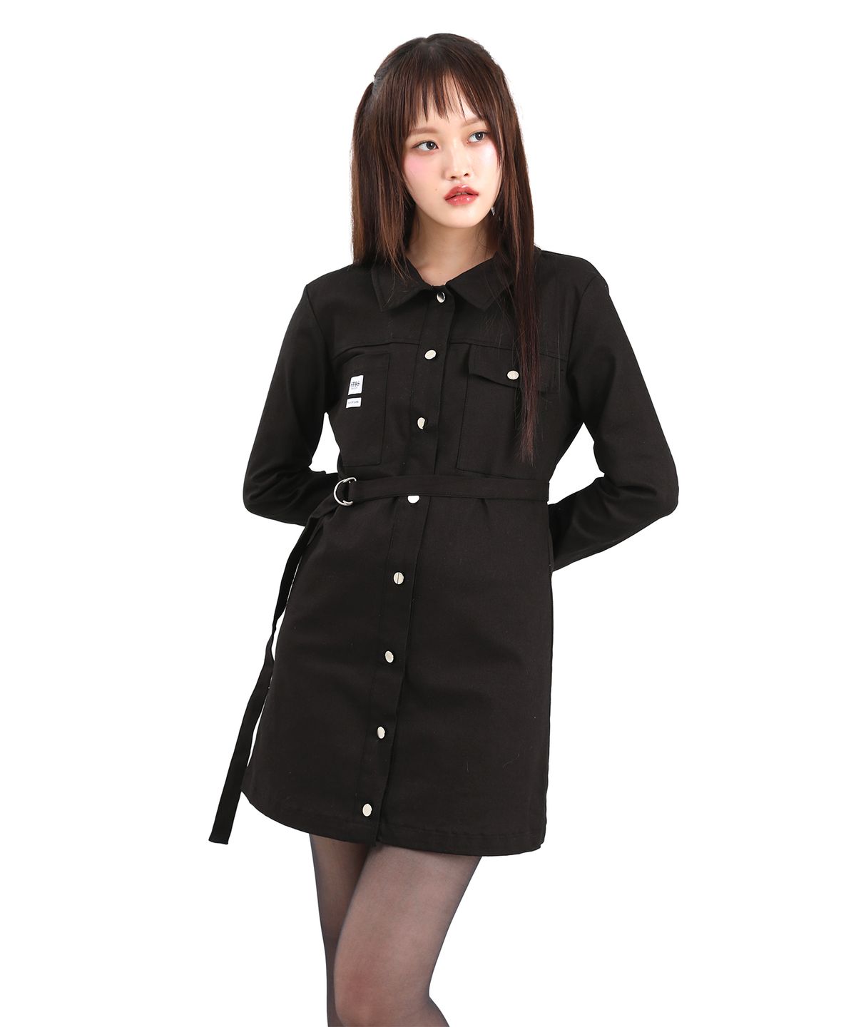 카타르시스(KATHARSIS) 데일리 카치온 데님 미니 원피스 브라운블랙 S M
