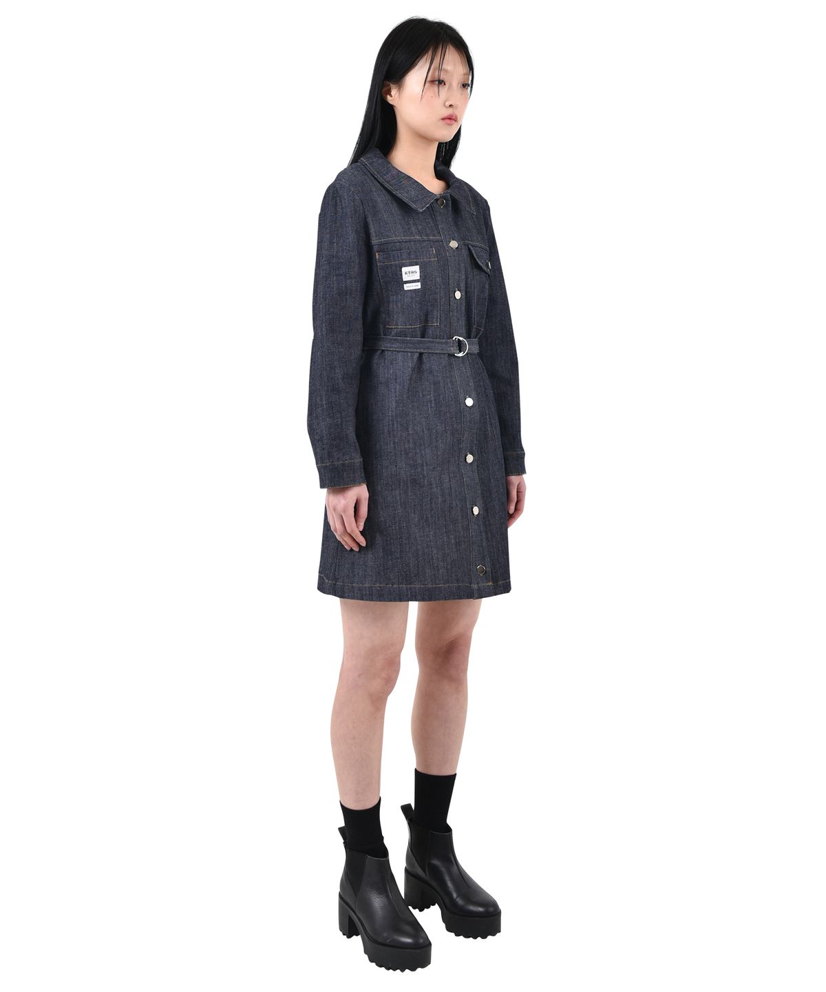 카타르시스(KATHARSIS) 데일리 데님  미니 원피스 긴팔 진청  S M