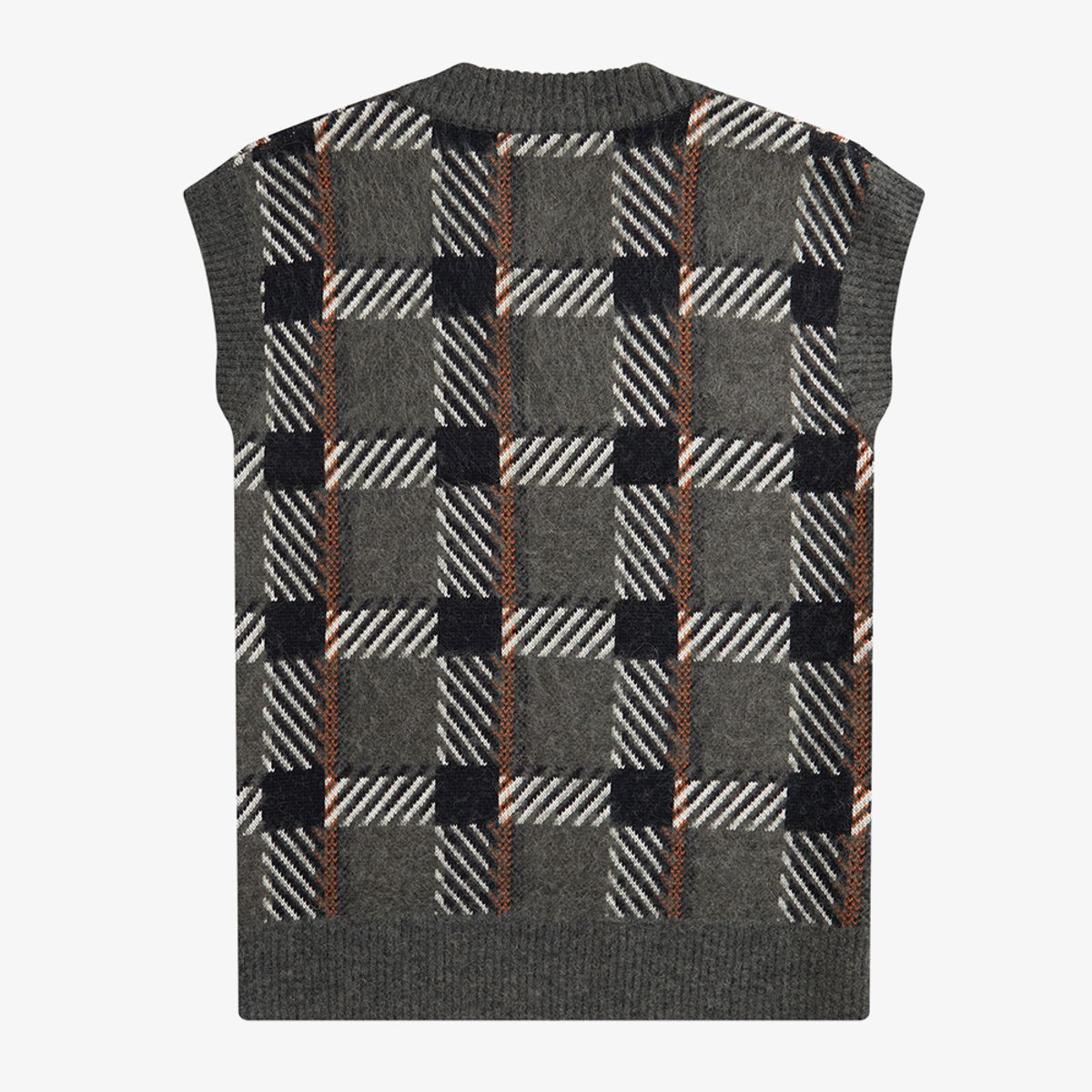 프레드페리(FRED PERRY) [Sharp] 글리치 타탄 니트 베스트 - 필드그린 AFPM2336530-638