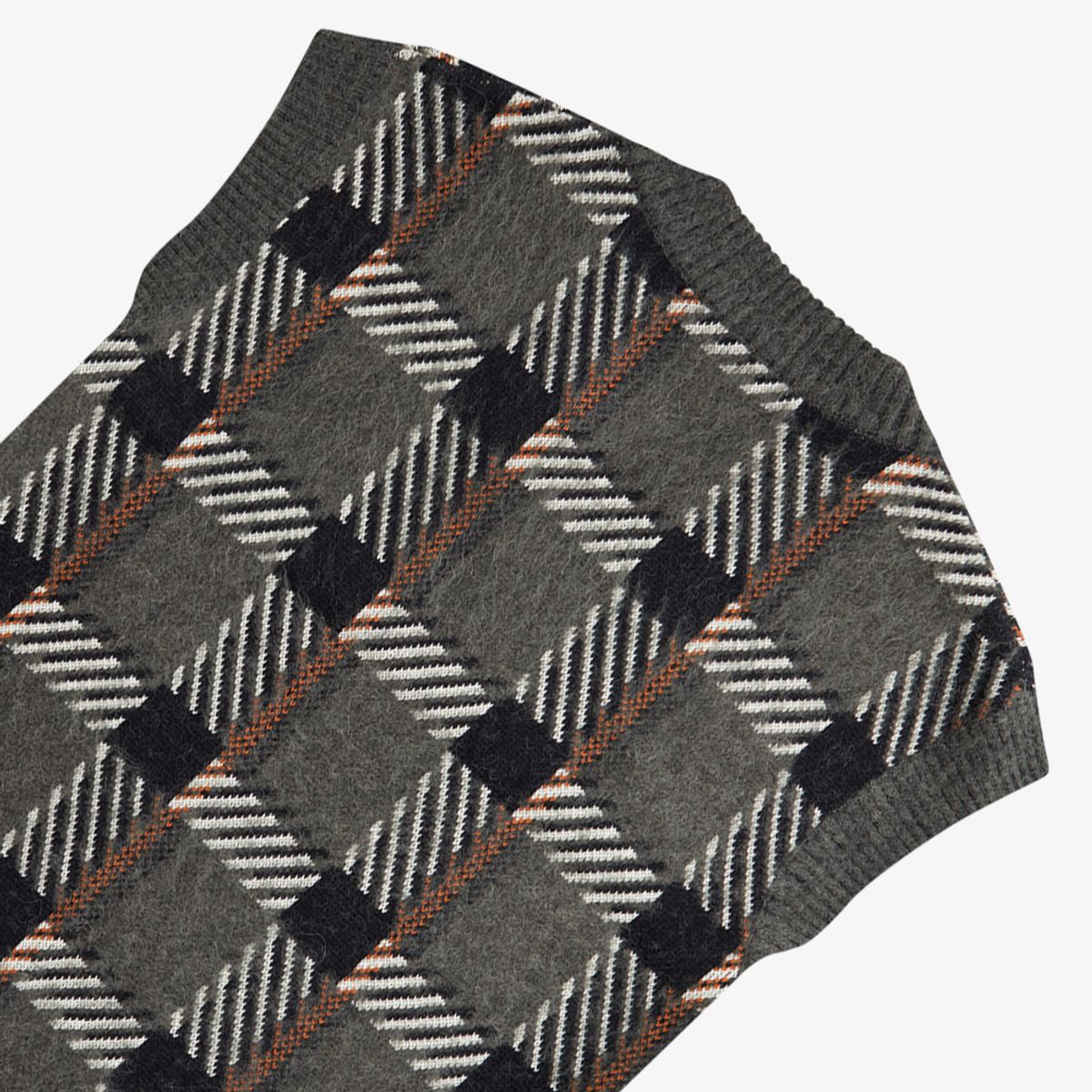 프레드페리(FRED PERRY) [Sharp] 글리치 타탄 니트 베스트 - 필드그린 AFPM2336530-638