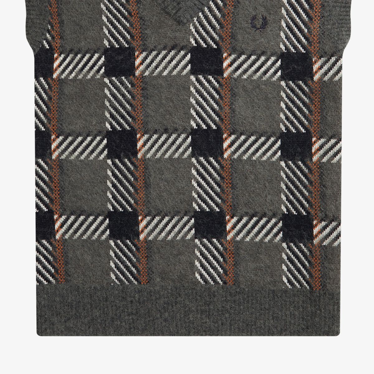 프레드페리(FRED PERRY) [Sharp] 글리치 타탄 니트 베스트 - 필드그린 AFPM2336530-638