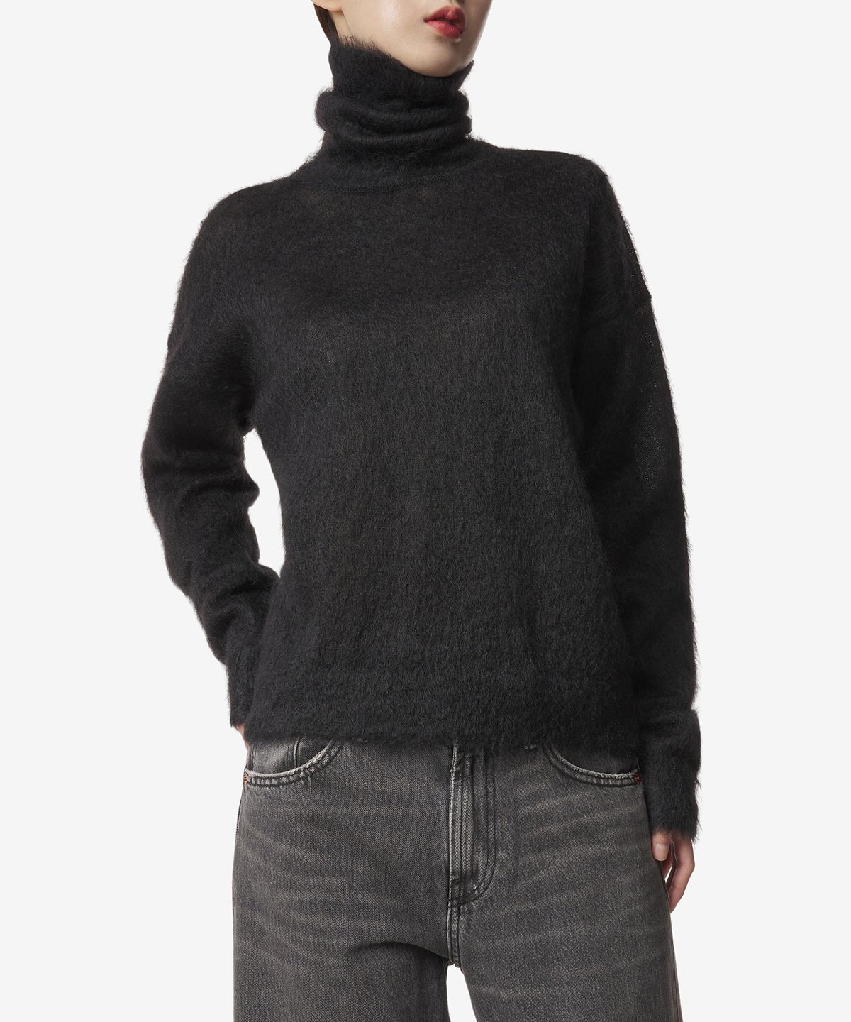 생로랑(SAINT LAURENT) 모헤어 스웨터 - 블랙 / 759720Y76IH1000
