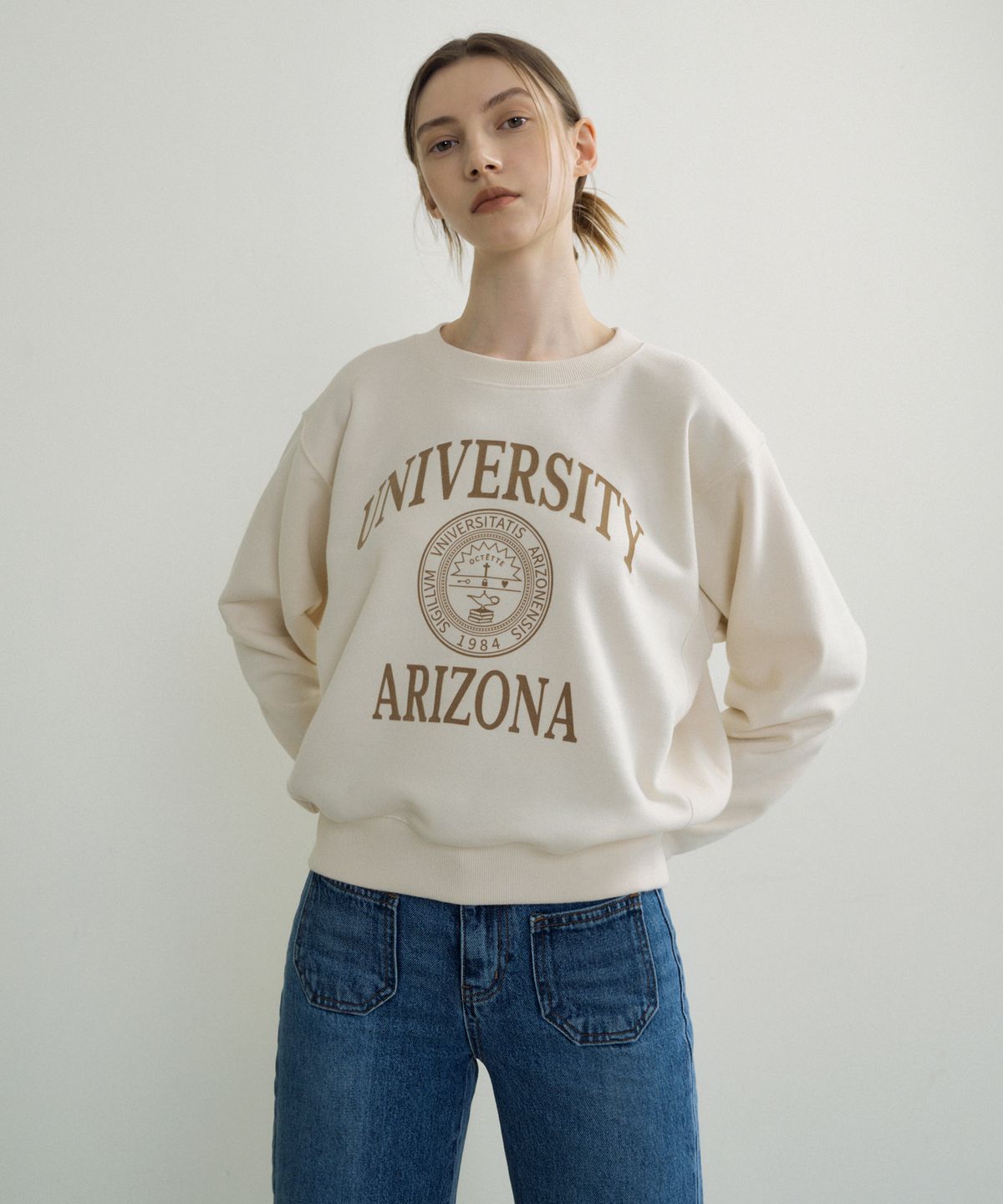 오떼뜨(OCTETTE) UNIVERSITY SWEAT T_2COLOR