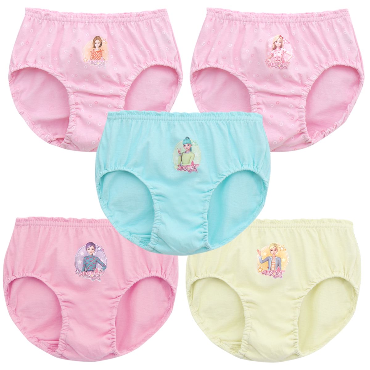 프리미에팜(PREMIERFAM) 시크릿쥬쥬 여아 헤일로 삼각 5매