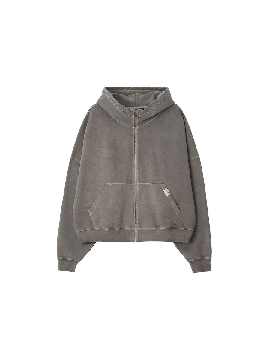 MUSINSA | GLOWNY G CLASSIC WASHED BOXY ZIP UP (GRAY)