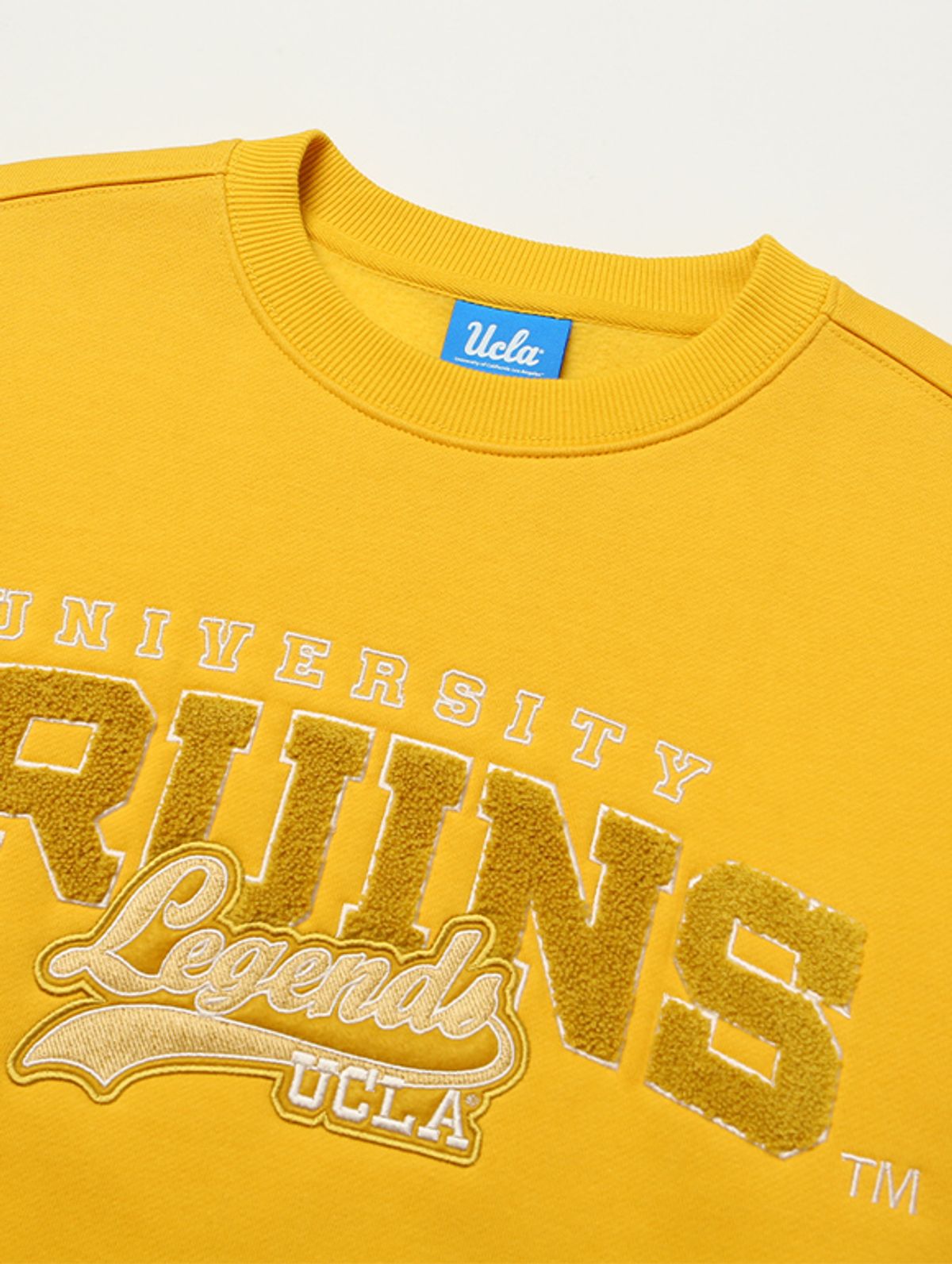 유씨엘에이(UCLA) 남여공용 BRUINS 크루넥 기모쮸리 맨투맨[YELLOW](UZALT80_75)