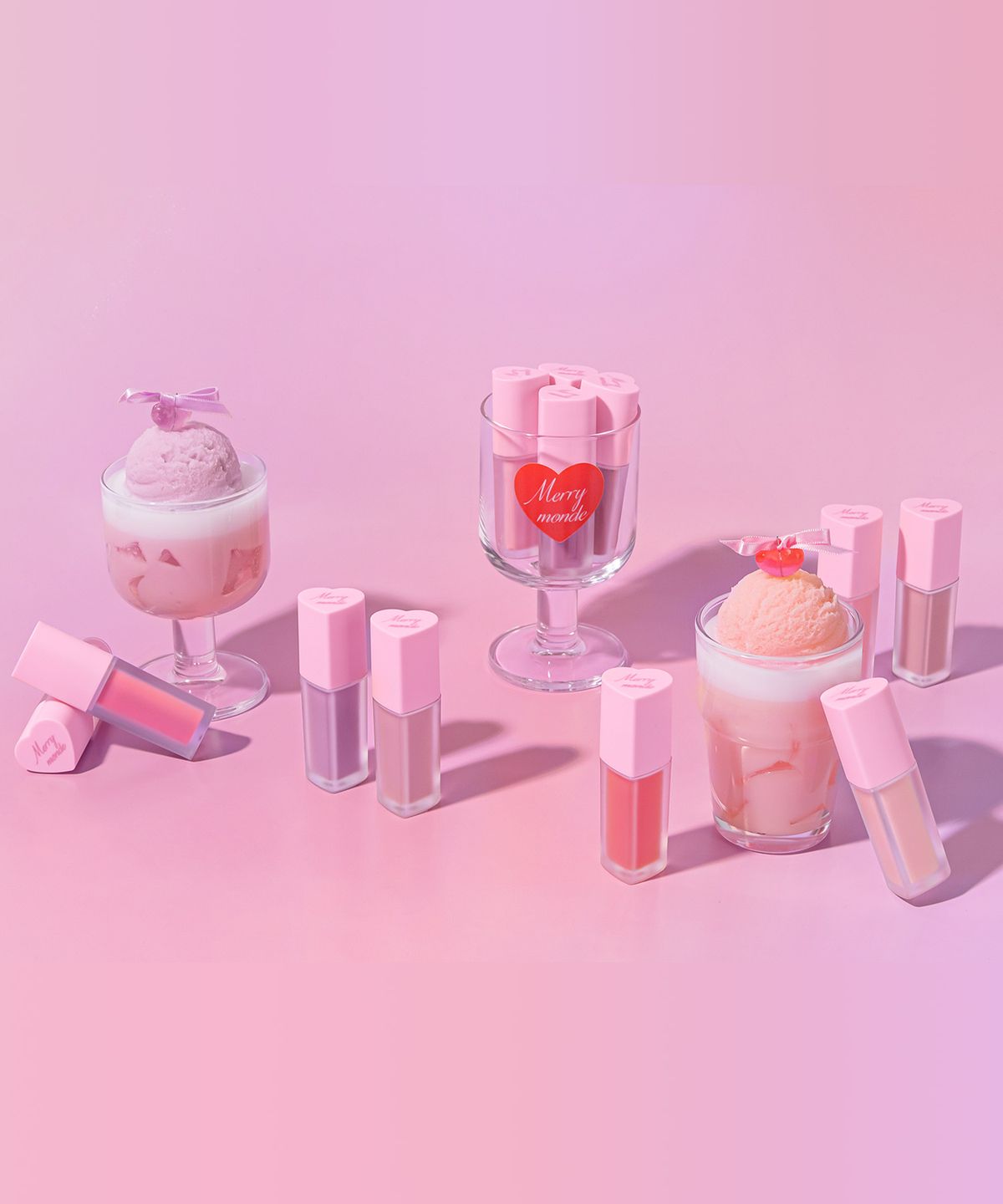 메리몽드(MERRY MONDE) 밀크하트 글로시 틴트 립앤치크