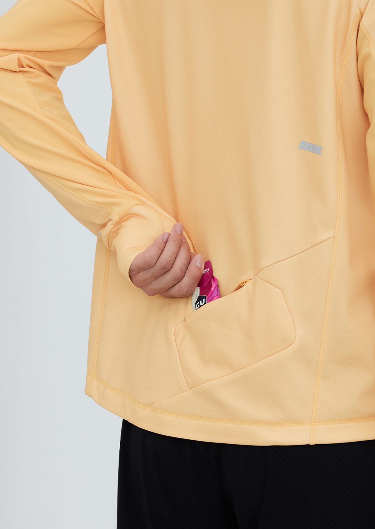 칼렉(KALEG) MENS AIR BLADE HALF ZIP T SHIRTS (ATHLETIC) SOFT ORANGE
