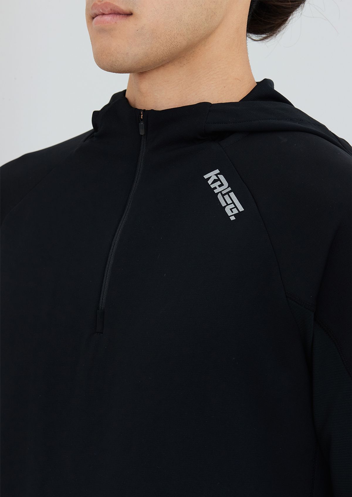 칼렉(KALEG) MENS AIR BLADE HALF ZIP T SHIRTS (ATHLETIC) BLACK
