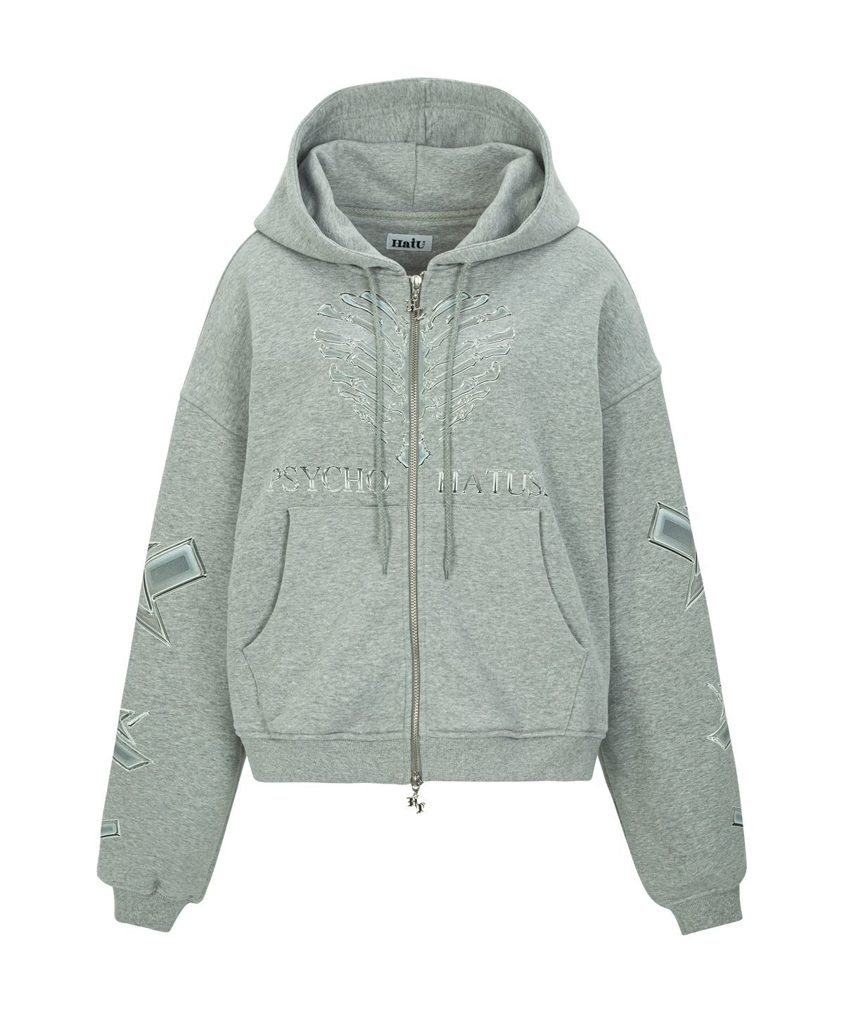 하투(HATU) CUTE AND PSYCHO HOOD ZIP-UP GRAY