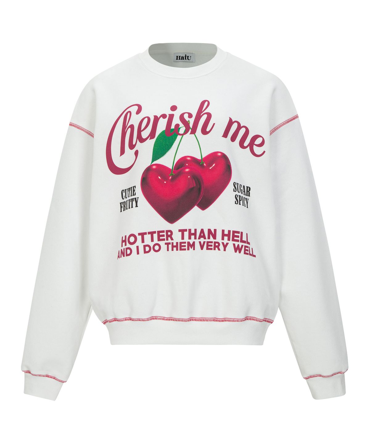 하투(HATU) CHERISH ME SWEATSHIRT WHITE