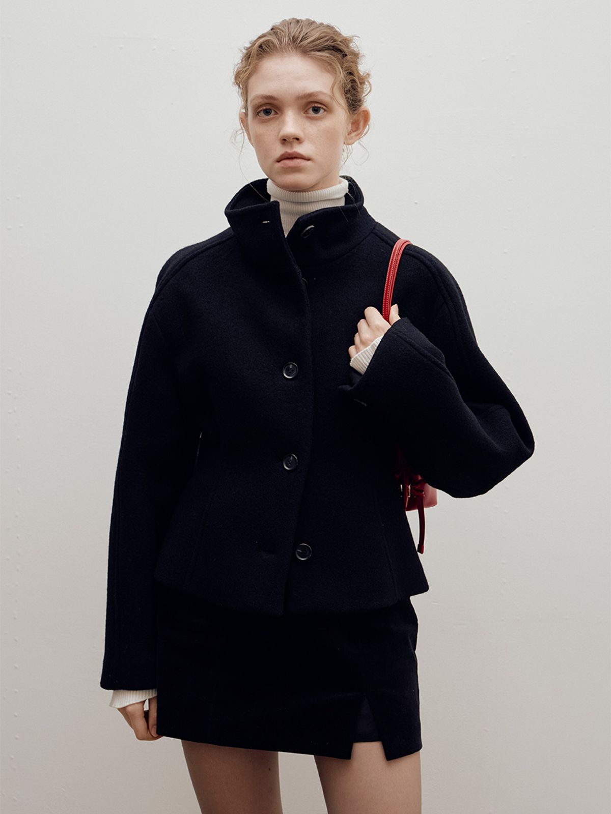 레이브(RAIVE) High Neck Short Coat VW3WJ032_2color
