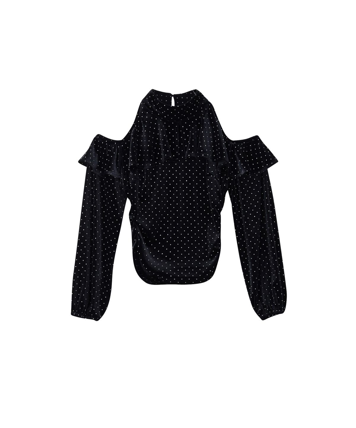 살롱 드 욘(SALON DE YOHN) Shoulder Point Velvet Blouse