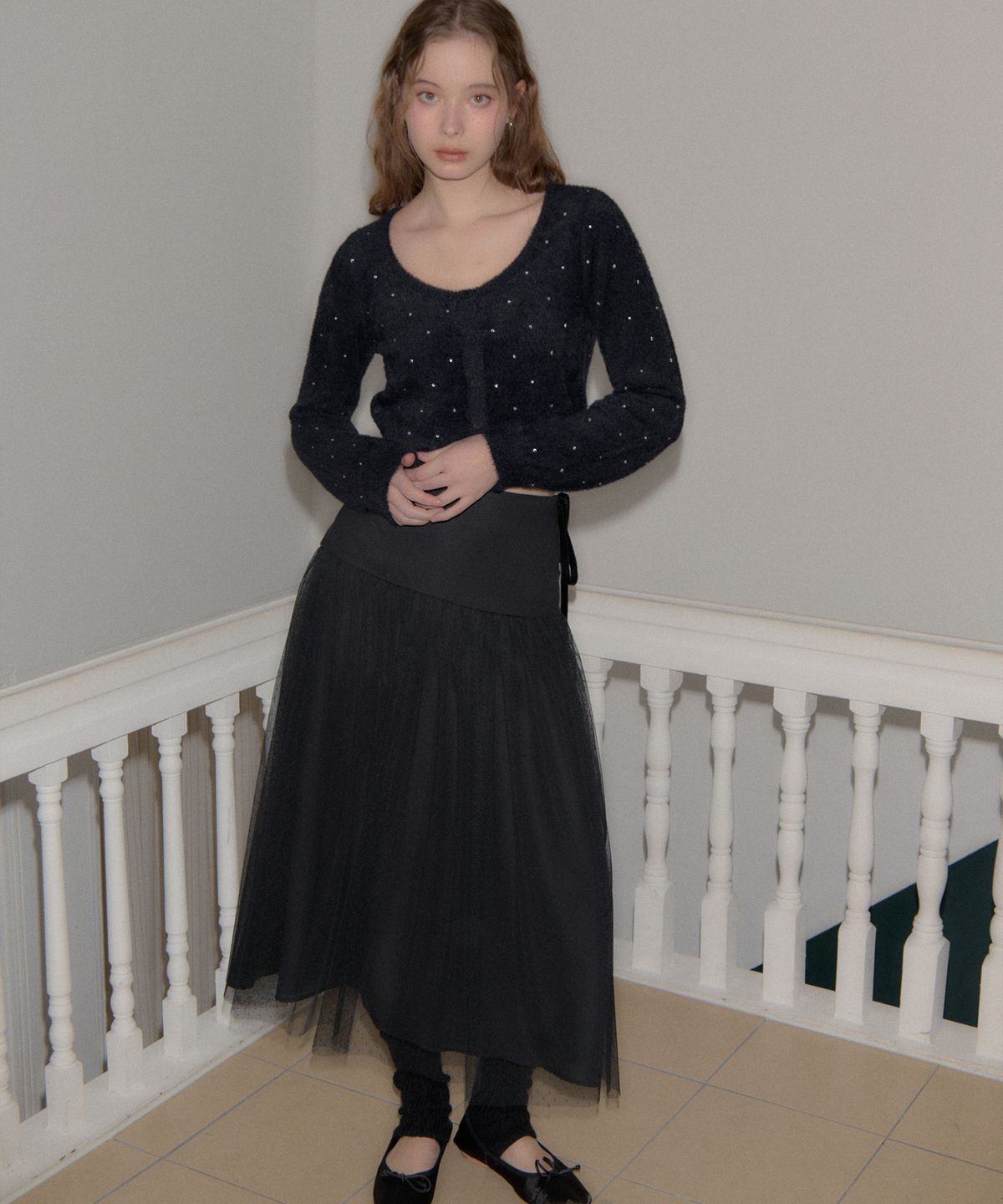 살롱 드 욘(SALON DE YOHN) Ballerina Skirt_ Black