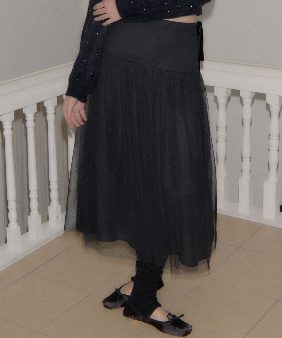살롱 드 욘(SALON DE YOHN) Ballerina Skirt_ Black