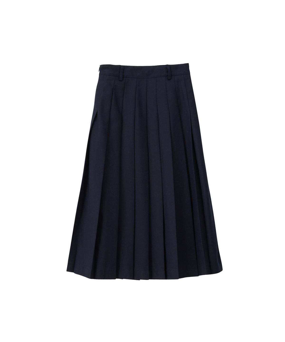 살롱 드 욘(SALON DE YOHN) Side Slit Pleated Midi Skirt_ Navy