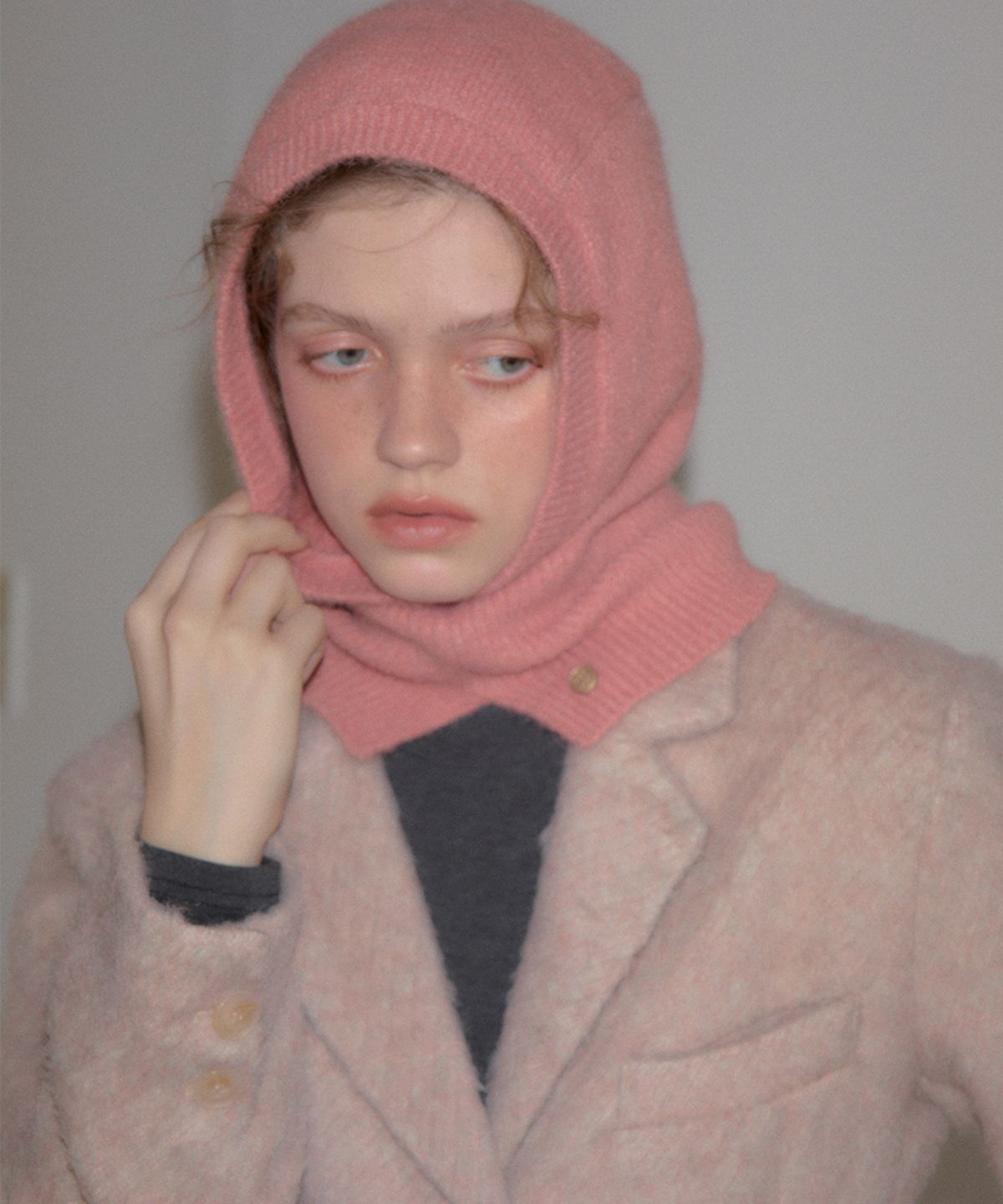 살롱 드 욘(SALON DE YOHN) Logo Rivet Balaclava_ Pink