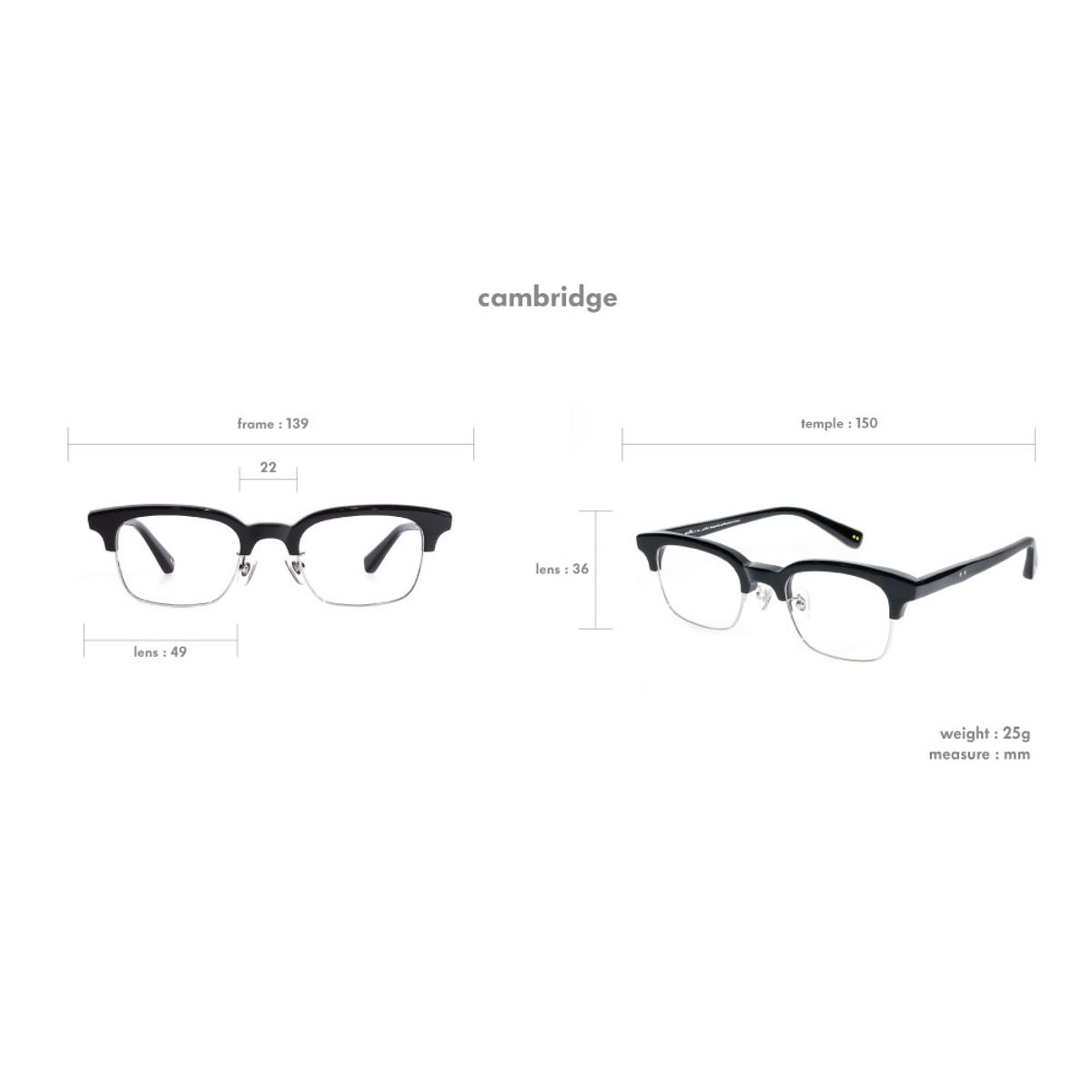 그라픽 플라스틱(GRAFIK:PLASTIC) cambridge_gray clear