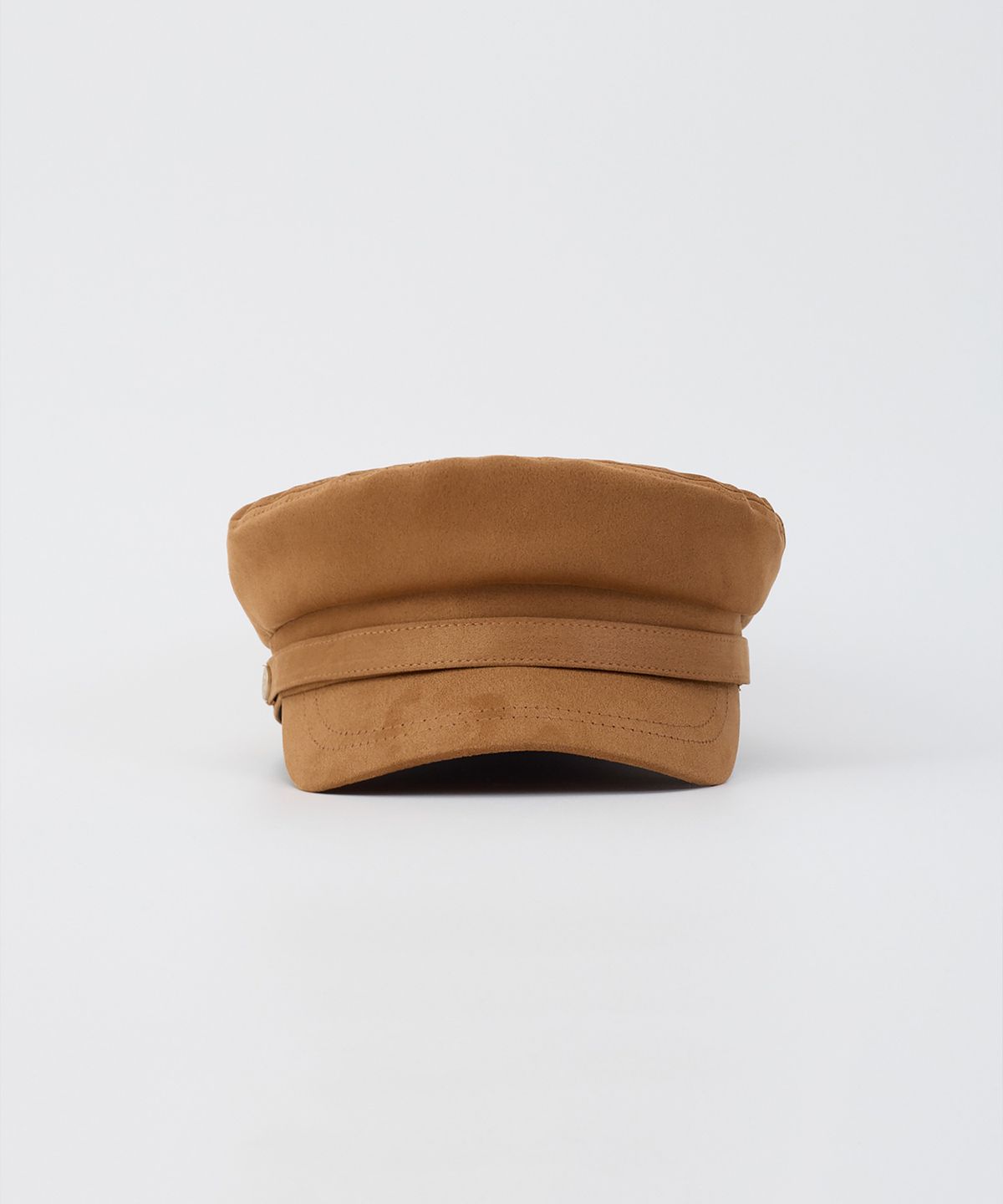 살롱 드 욘(SALON DE YOHN) Suede Button Hat_ Camel