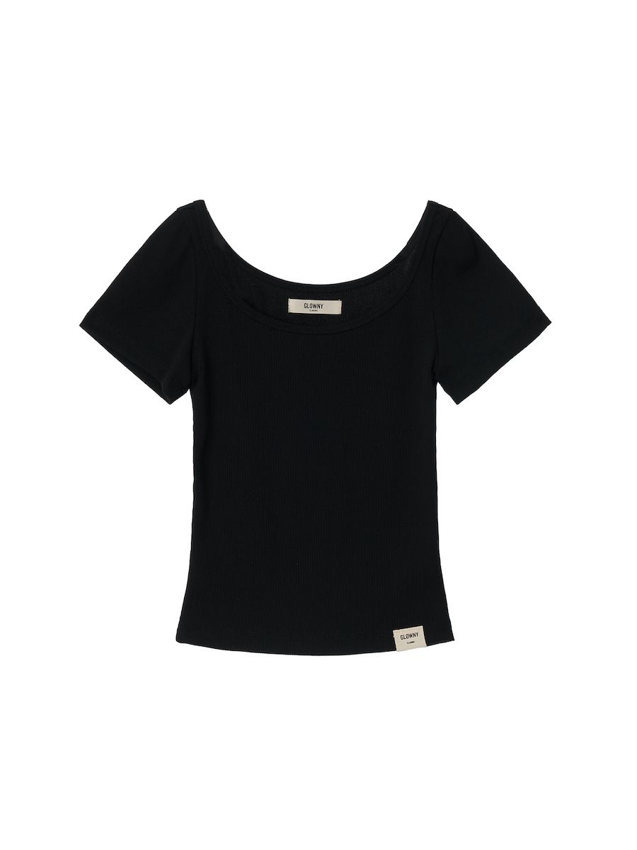 ★GLOWNY★ G CLASSIC RIB CREW NECK TEE BLACK GY23CLBTS002BK G CREW NECK TEE (BLACK) - GLOWNY