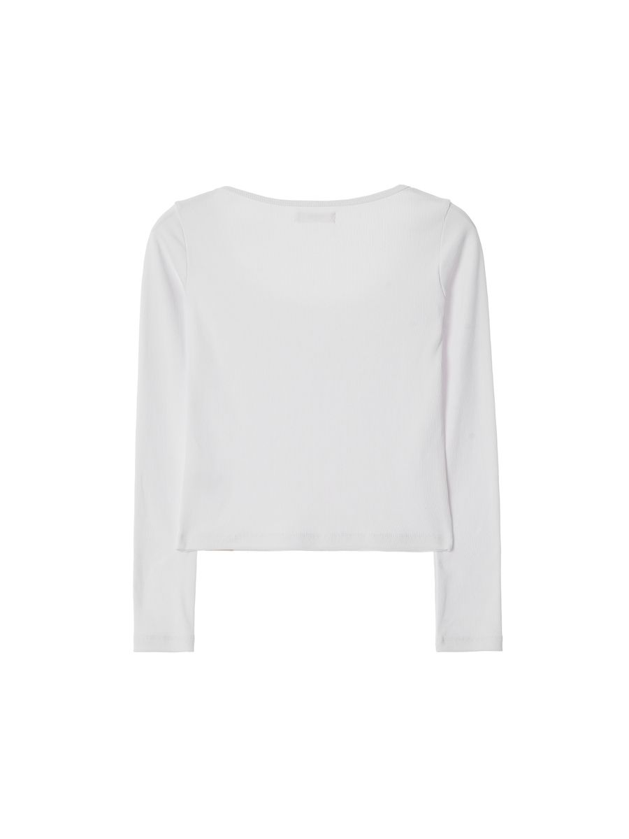 ★GLOWNY★G CLASSIC RIB SQUARE LONG SLEEVE (WHITE)★正規品 MUSINSA公式 | GLOWNY G CLASSIC RIB SQUARE LONG SLEEVE (WHITE)