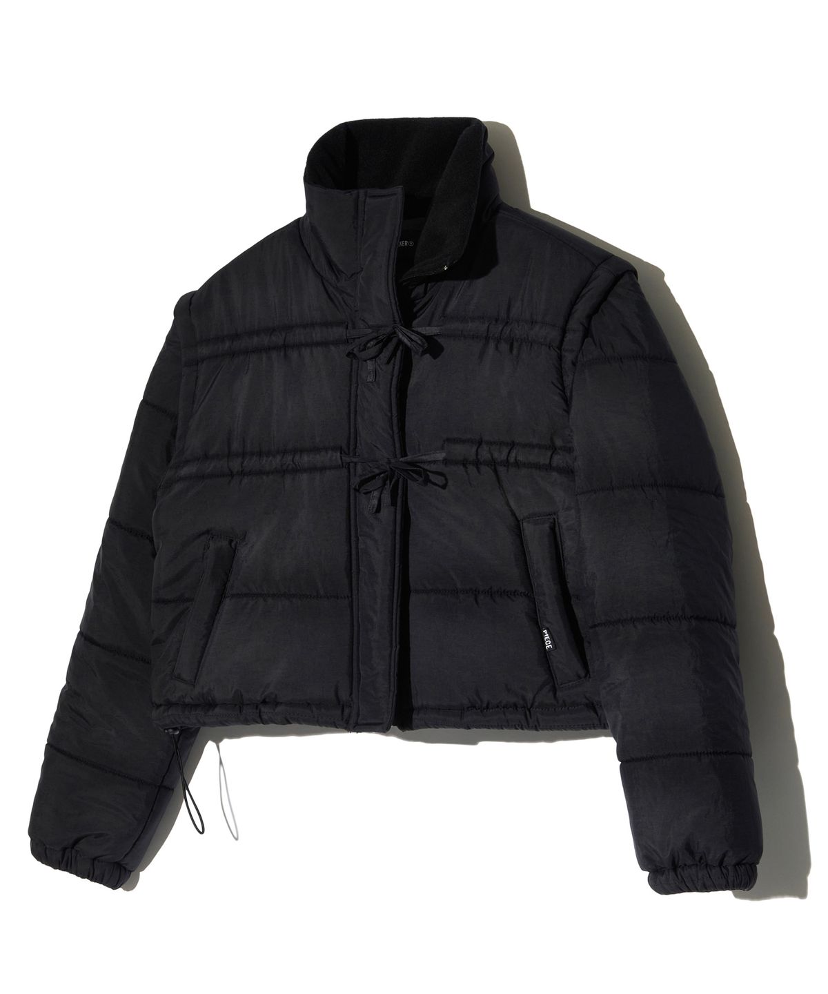 피스메이커(PIECE MAKER) RIBBON 2WAY PADDED JACKET (BLACK)