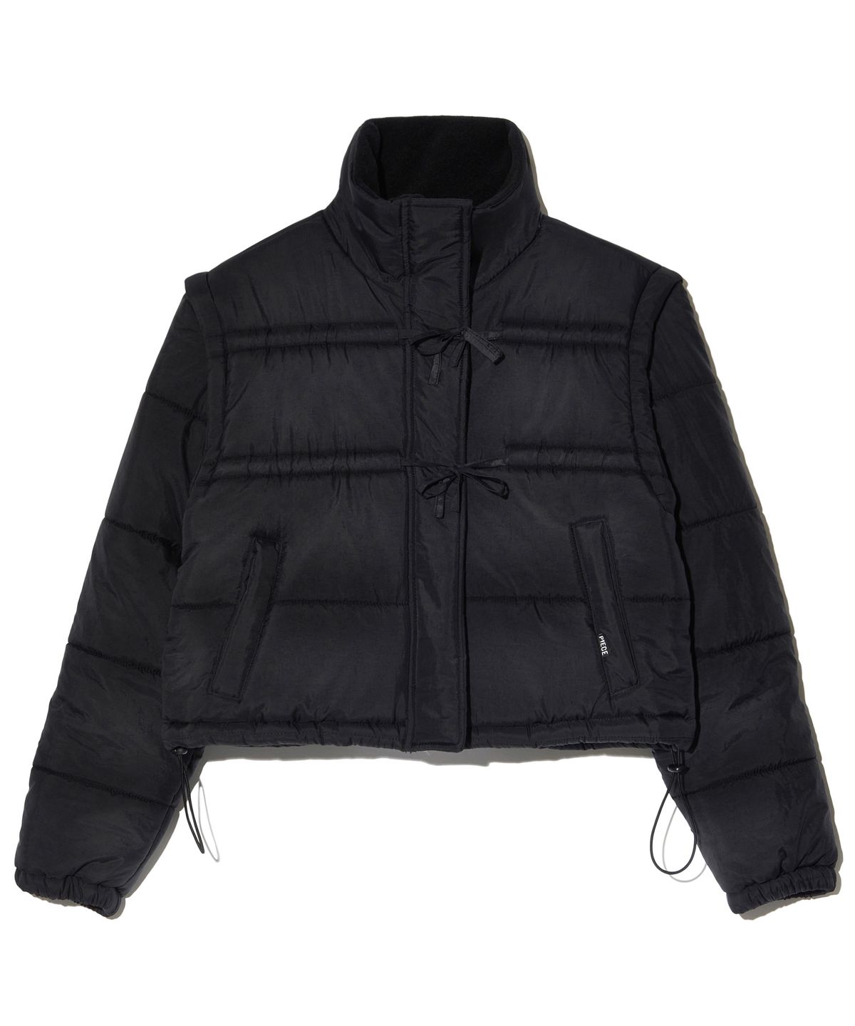 피스메이커(PIECE MAKER) RIBBON 2WAY PADDED JACKET (BLACK)