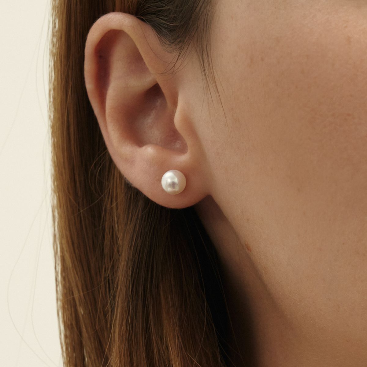 룬느(LUNNE) 14k 에센셜 아코야 6.5mm 해수진주 귀걸이 (14k골드) #LCE07