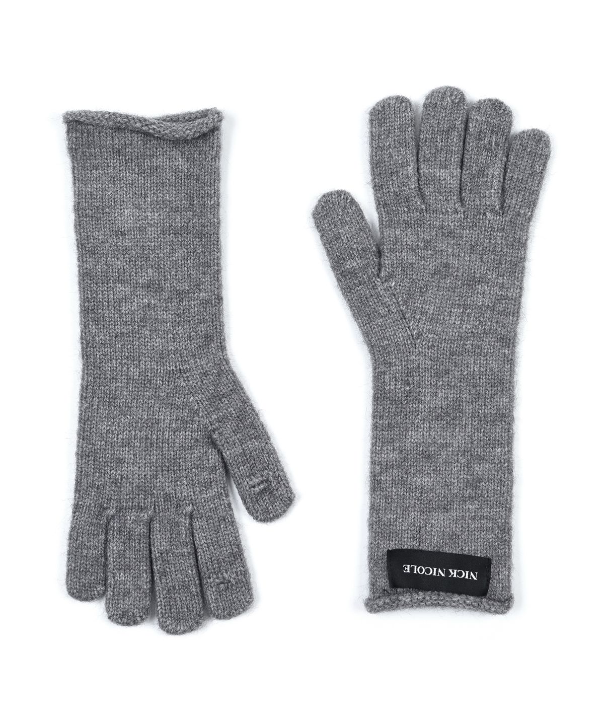 닉앤니콜(NICK&NICOLE) NICOLE RIBBED KNIT GLOVES_CHARCOAL