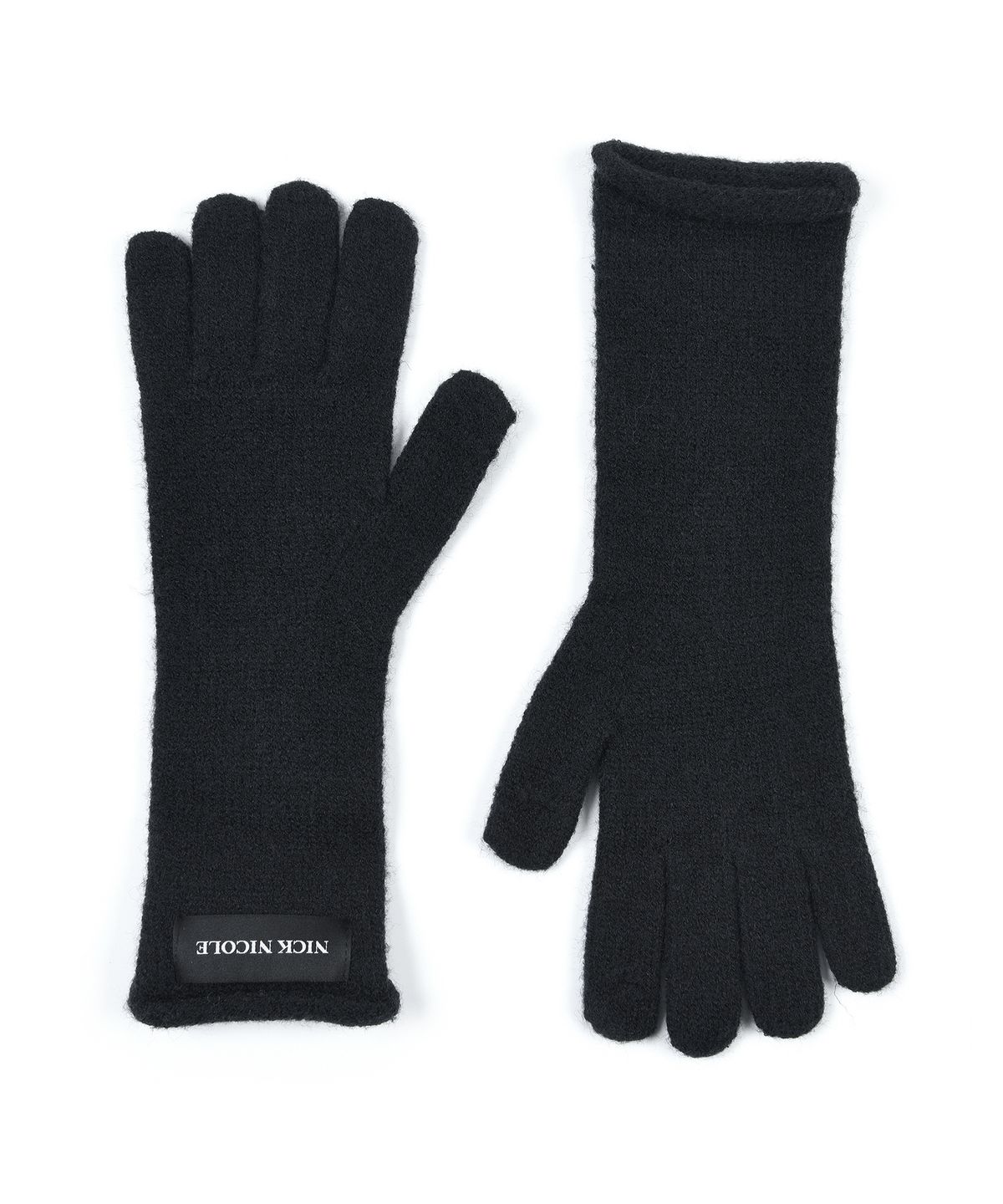 닉앤니콜(NICK&NICOLE) NICOLE RIBBED KNIT GLOVES_BLACK