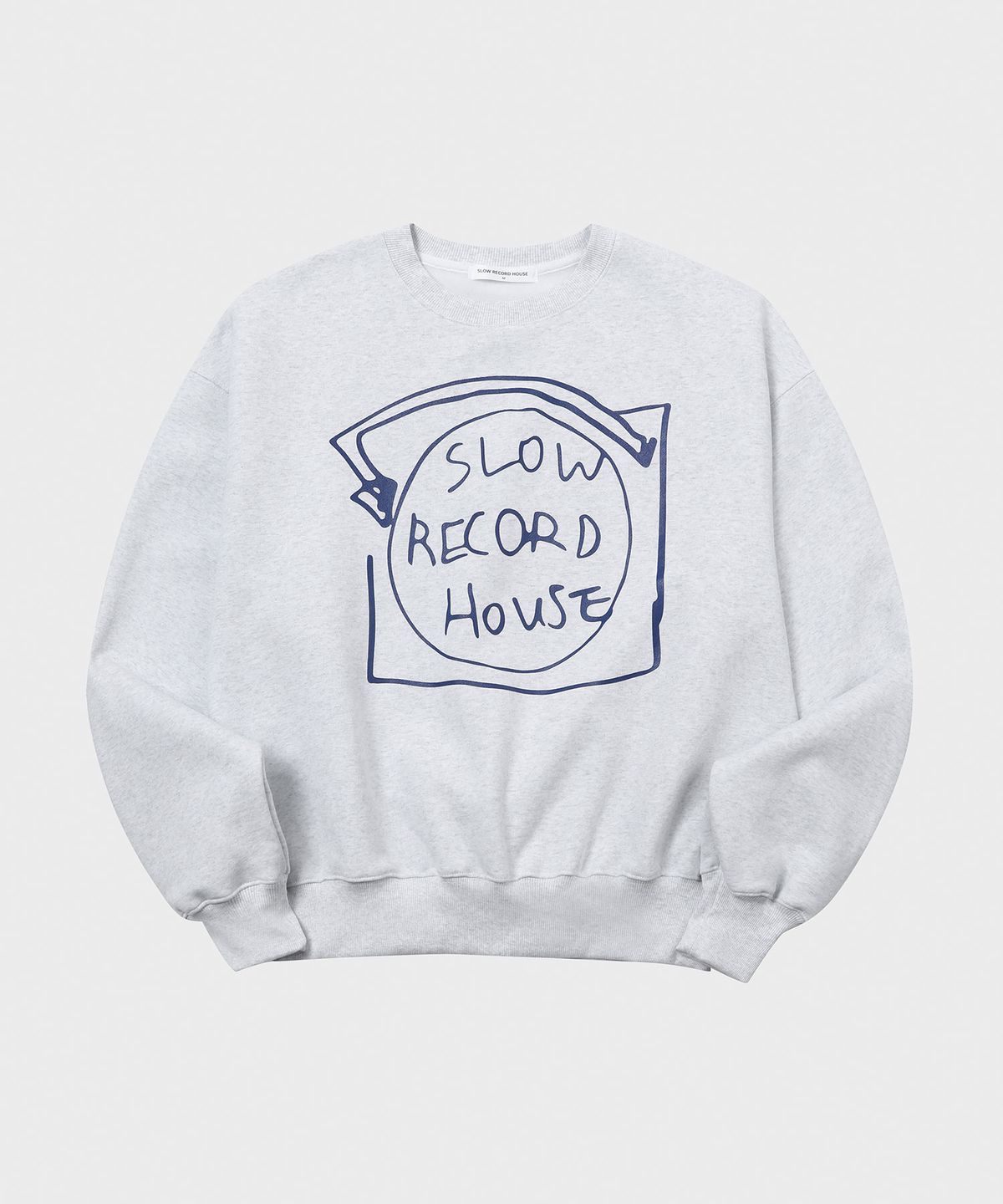 슬로우 레코드 하우스(SLOW RECORD HOUSE) 레코드 스웻셔츠_화이트멜란지